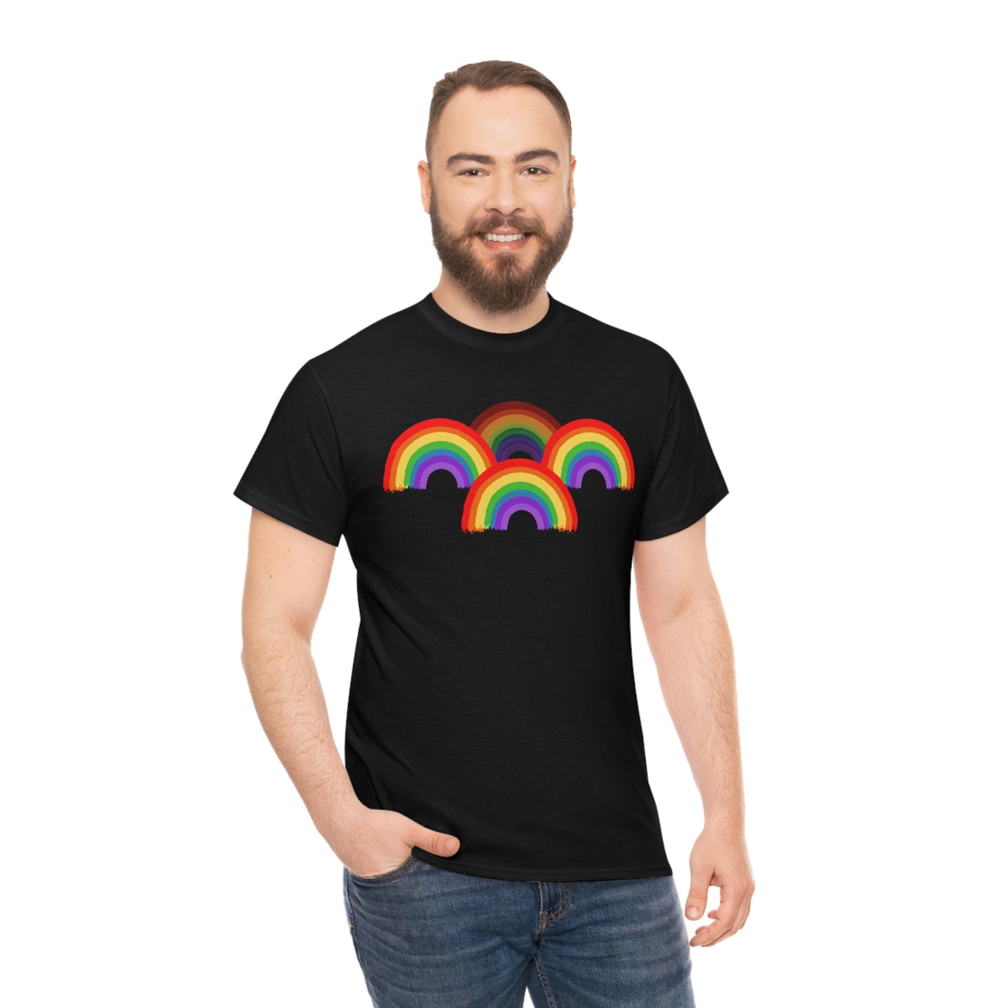 Rainbow Tee, Multiple Rainbows, Unisex Tee, Pride