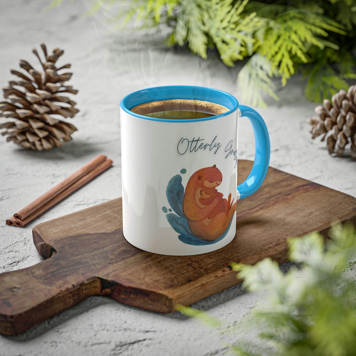 Otterly Grateful, Otter and baby, mom gift, dad gift, caregiver gift, color options Mug