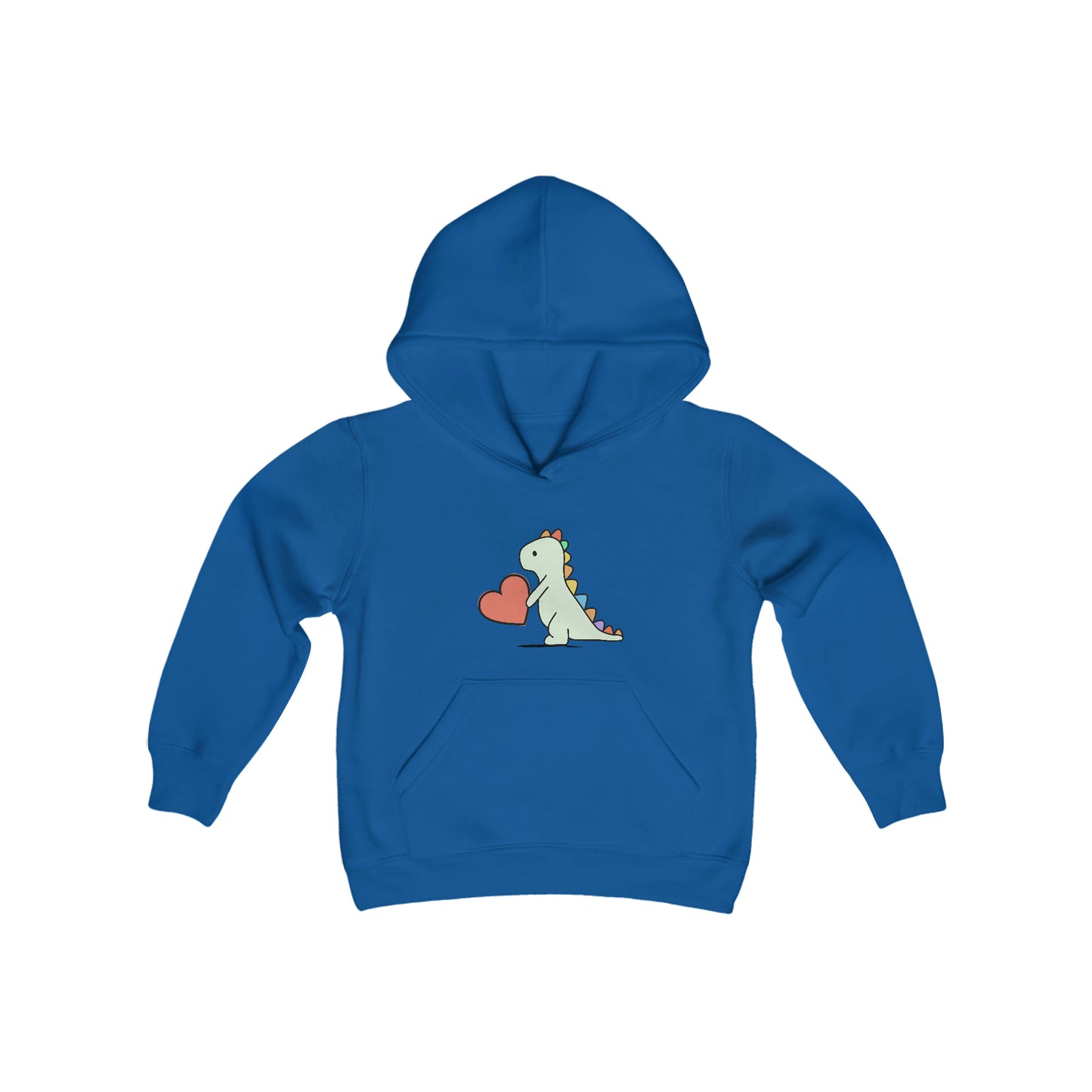 Dinosaur, Rainbow Dinosaur, Youth Hooded Sweatshirt, Valentines, Family Shirts