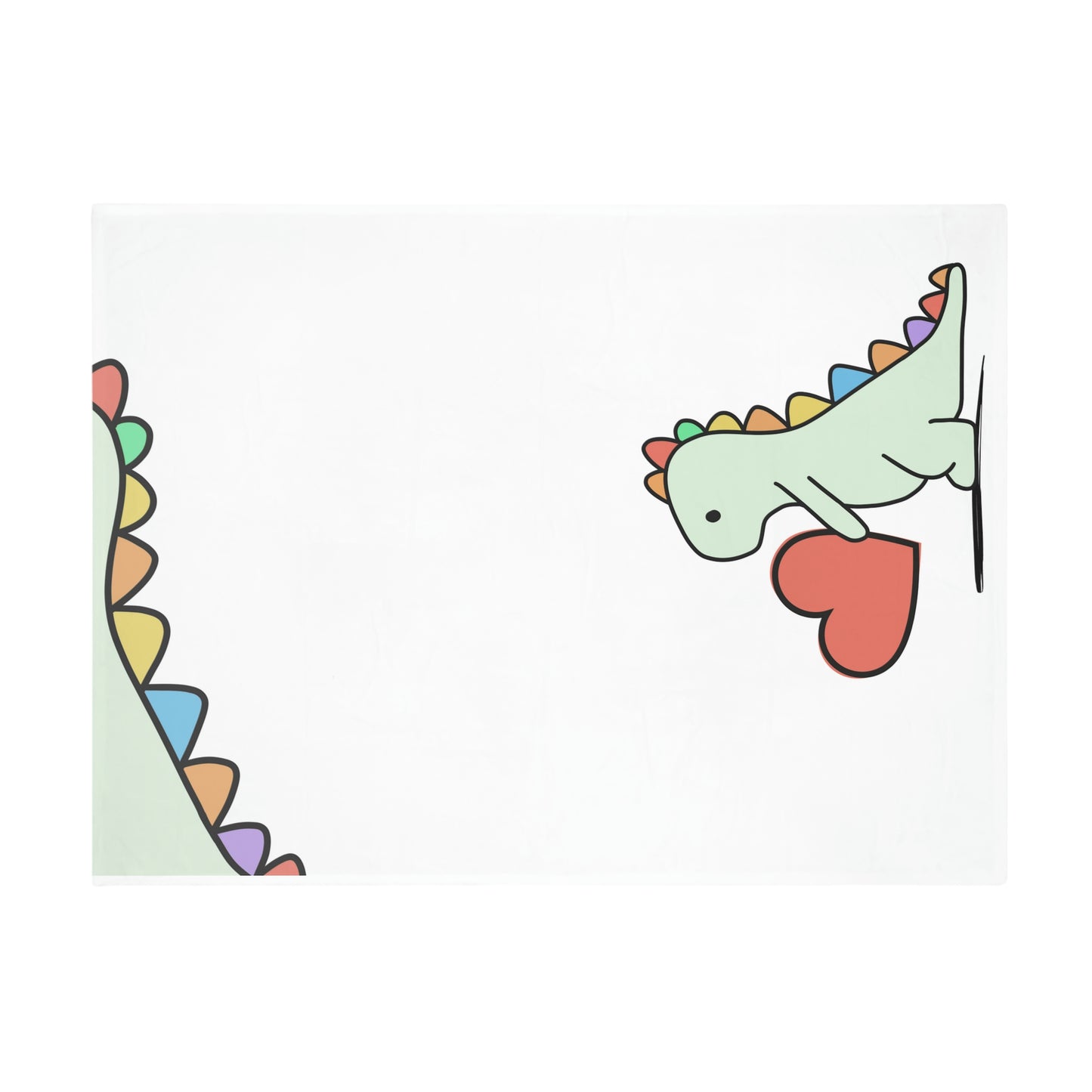 Dinosaur Blanket, Rainbow Dinosaur, -Plush Fleece Blanket