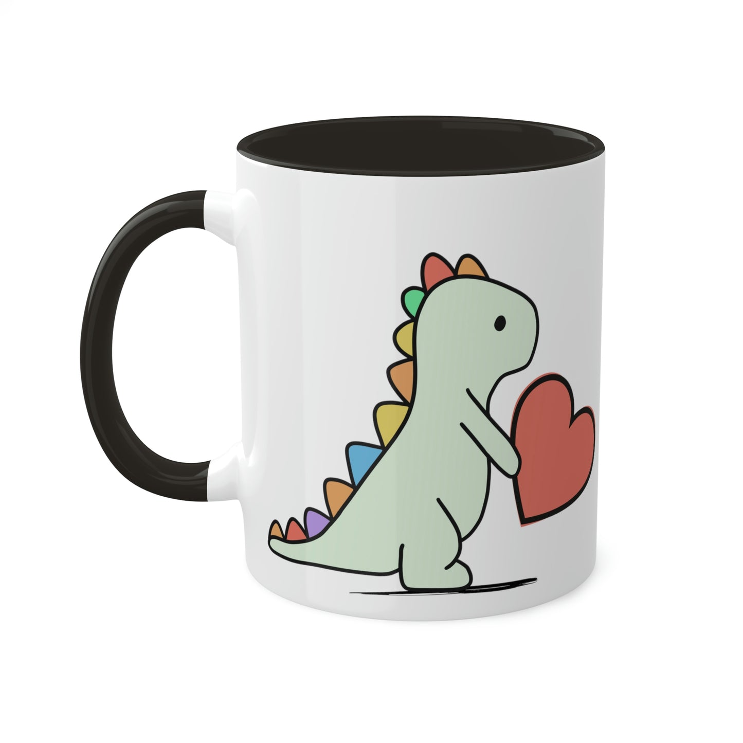 Rainbow Dinosaur, Rainbow Dino, Valentine, Multiple options, Colorful Mugs, 11oz