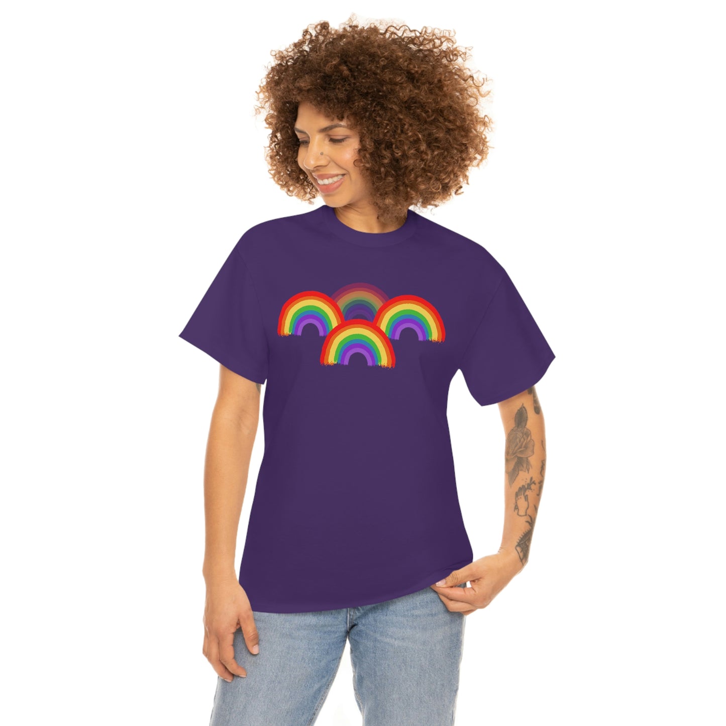 Rainbow Tee, Multiple Rainbows, Unisex Tee, Pride