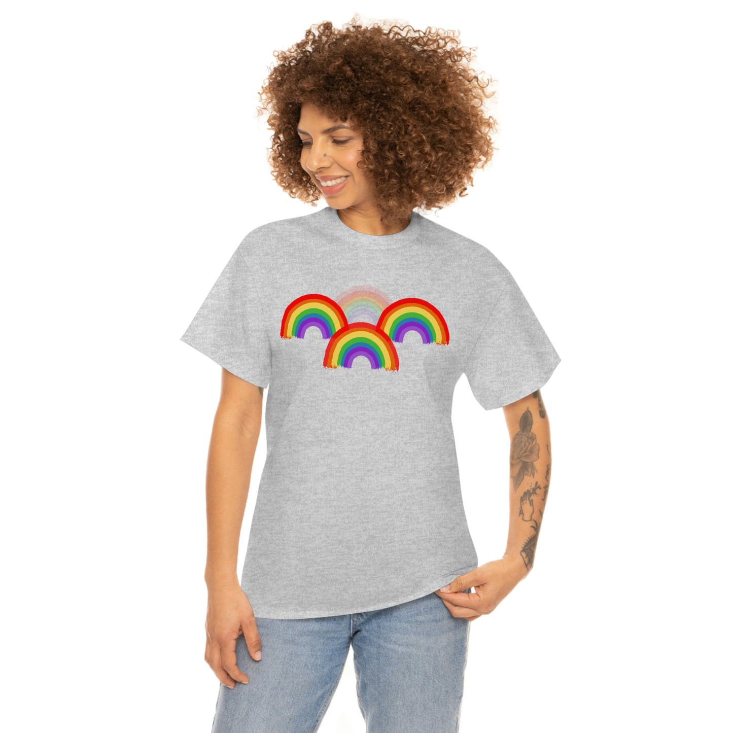 Rainbow Tee, Multiple Rainbows, Unisex Tee, Pride