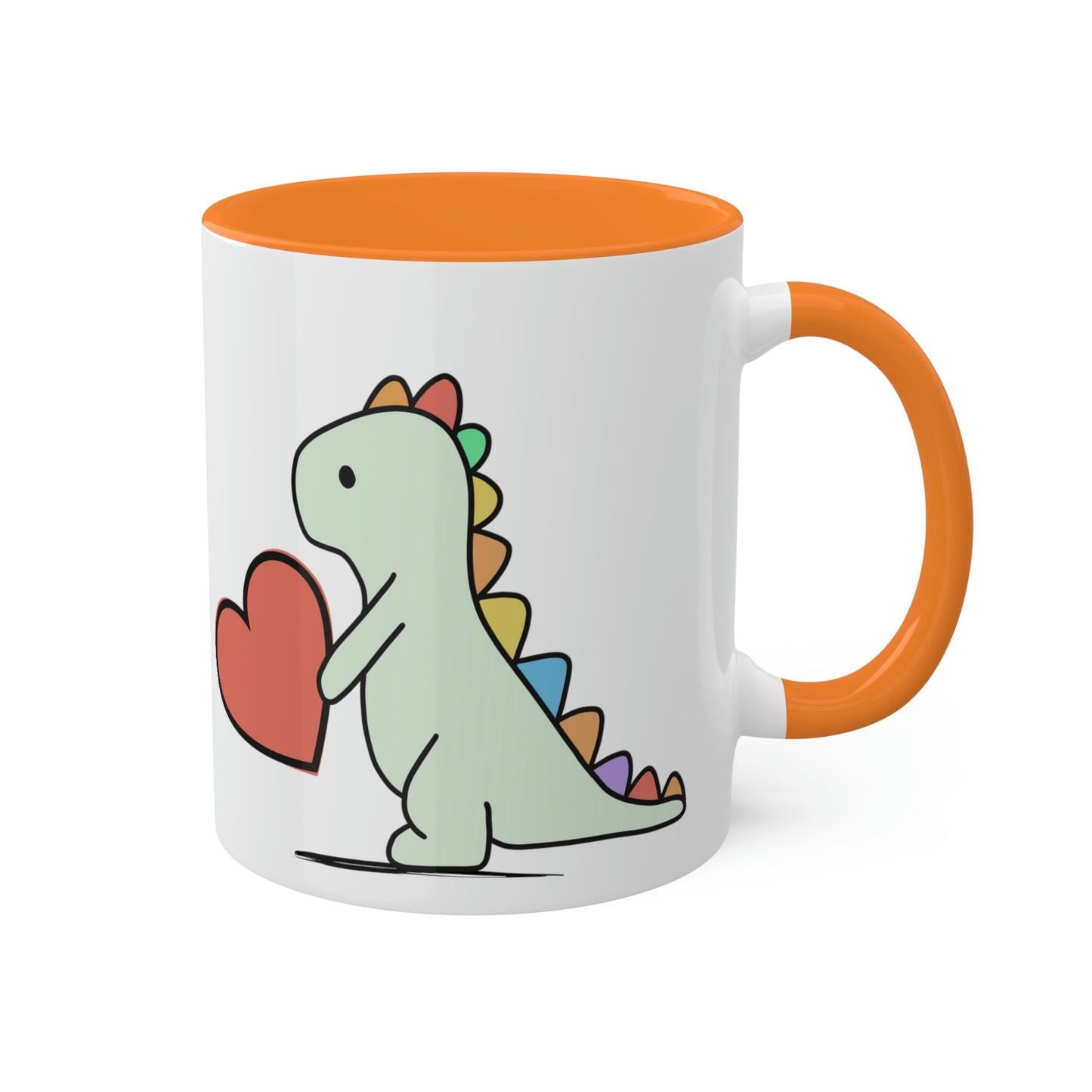 Rainbow Dinosaur, Rainbow Dino, Valentine, Multiple options, Colorful Mugs, 11oz