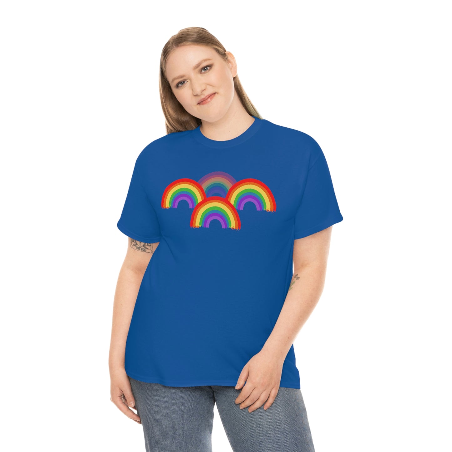 Rainbow Tee, Multiple Rainbows, Unisex Tee, Pride