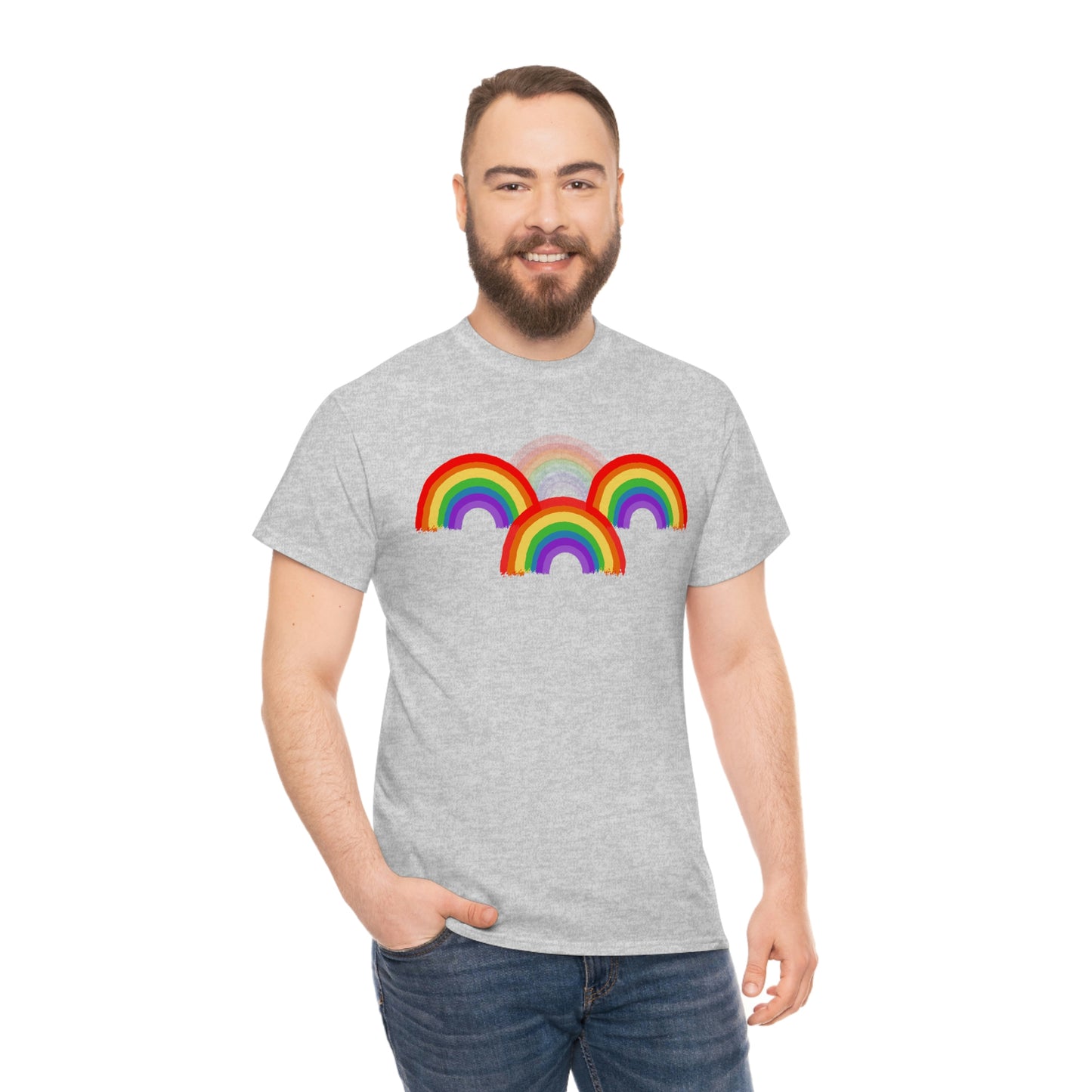 Rainbow Tee, Multiple Rainbows, Unisex Tee, Pride