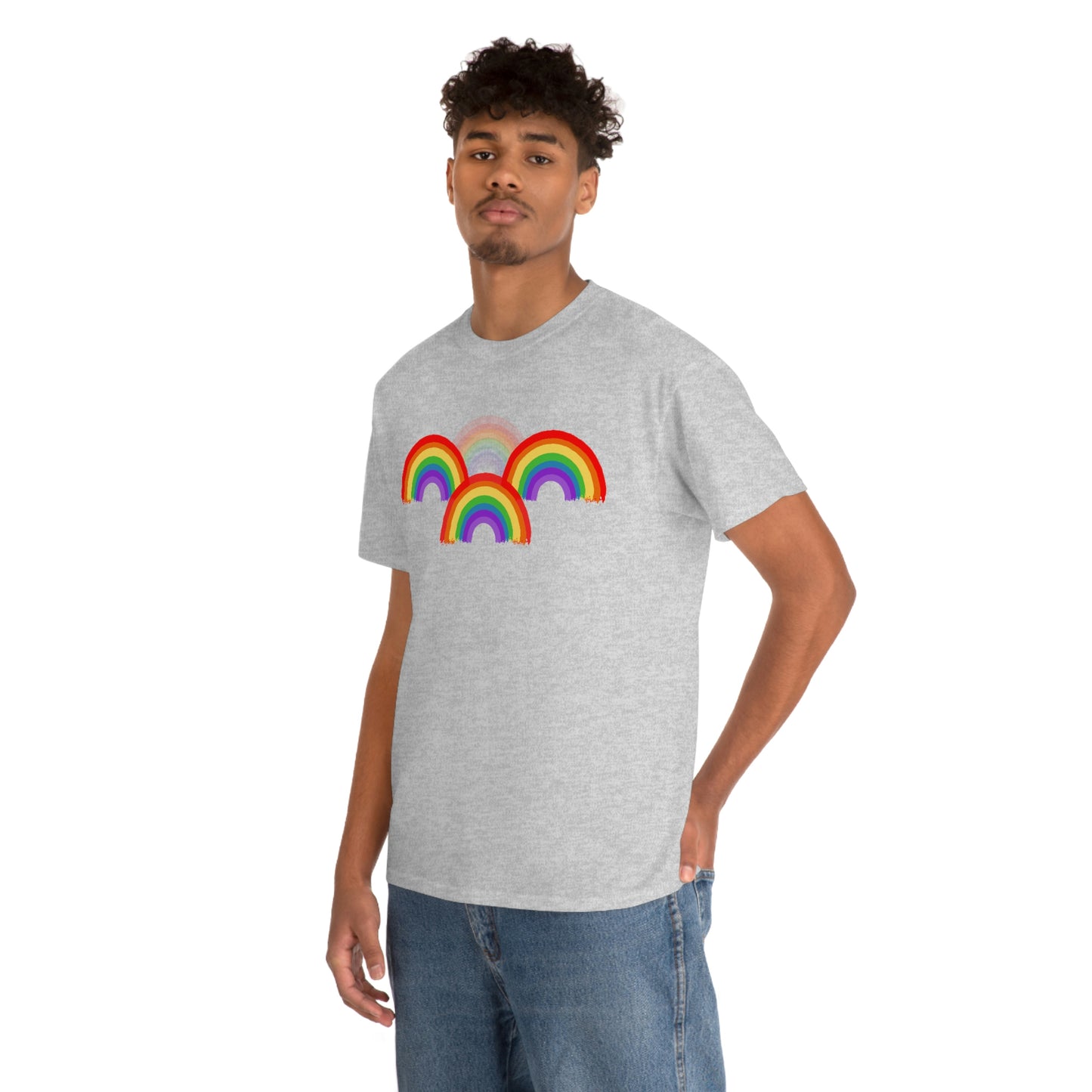 Rainbow Tee, Multiple Rainbows, Unisex Tee, Pride