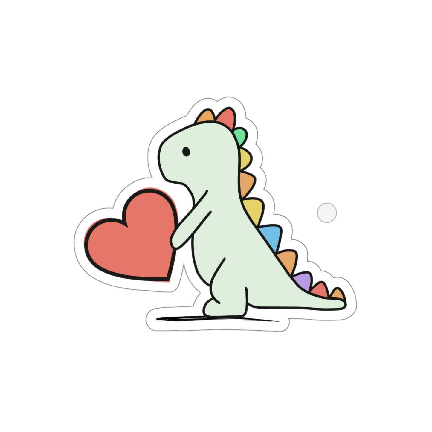 Rainbow Dinosaur, Dinosaur, Cute, Kids, Family, Valentines, Die-Cut Stickers