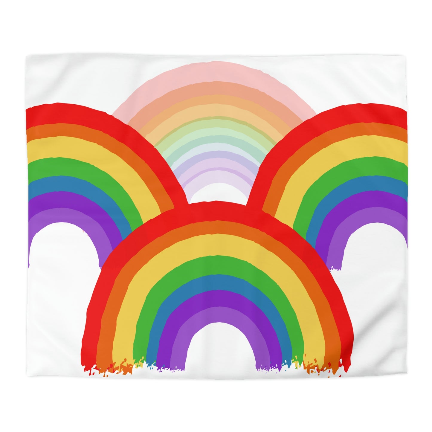 Rainbow Bedding, Multiple Rainbow- Microfiber Duvet Cover