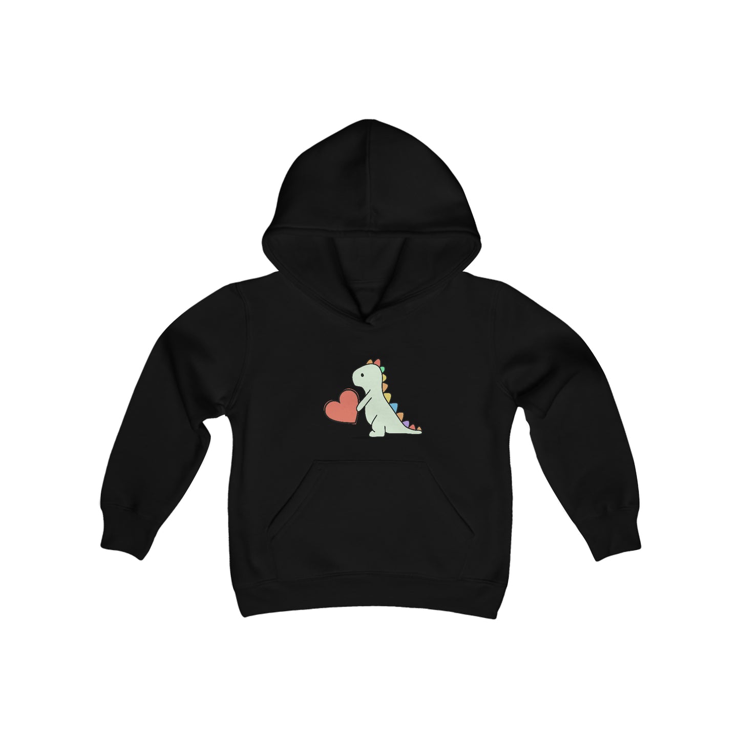 Dinosaur, Rainbow Dinosaur, Youth Hooded Sweatshirt, Valentines, Family Shirts