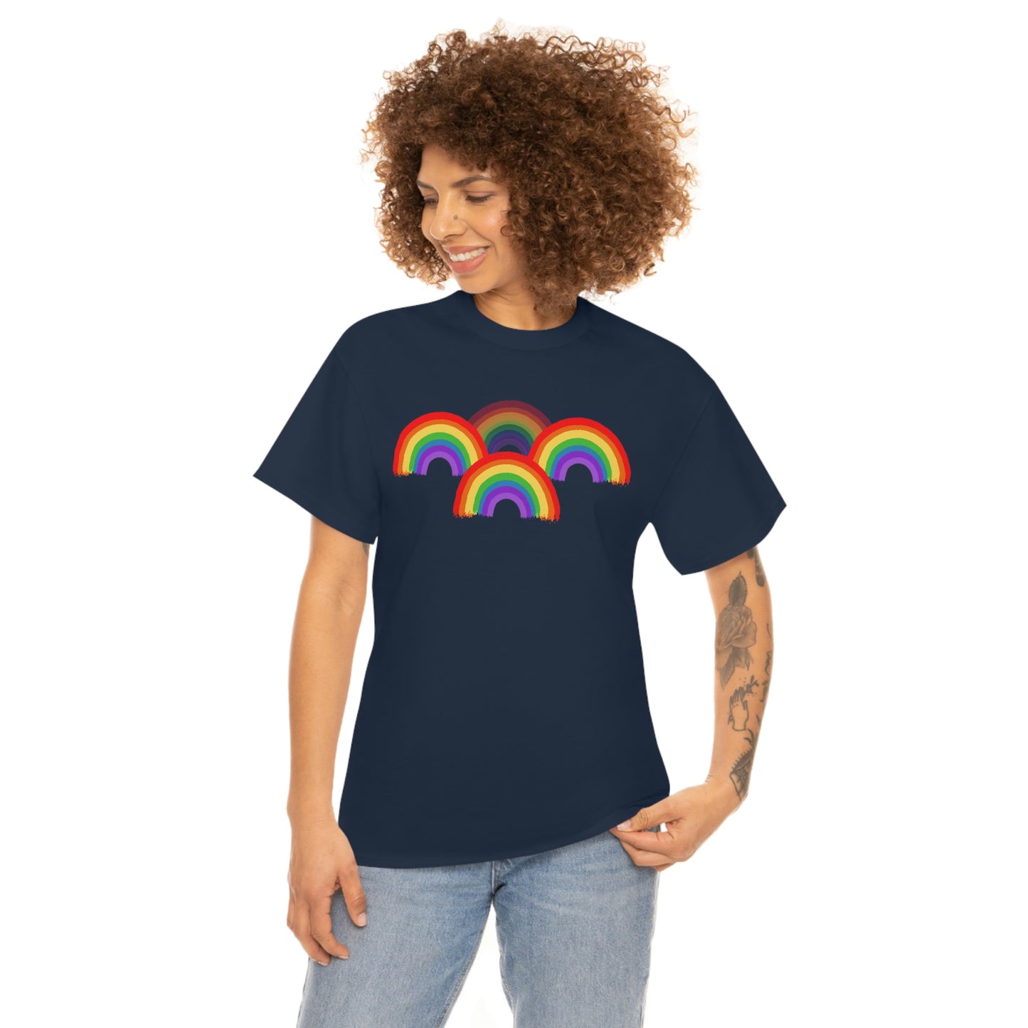 Rainbow Tee, Multiple Rainbows, Unisex Tee, Pride