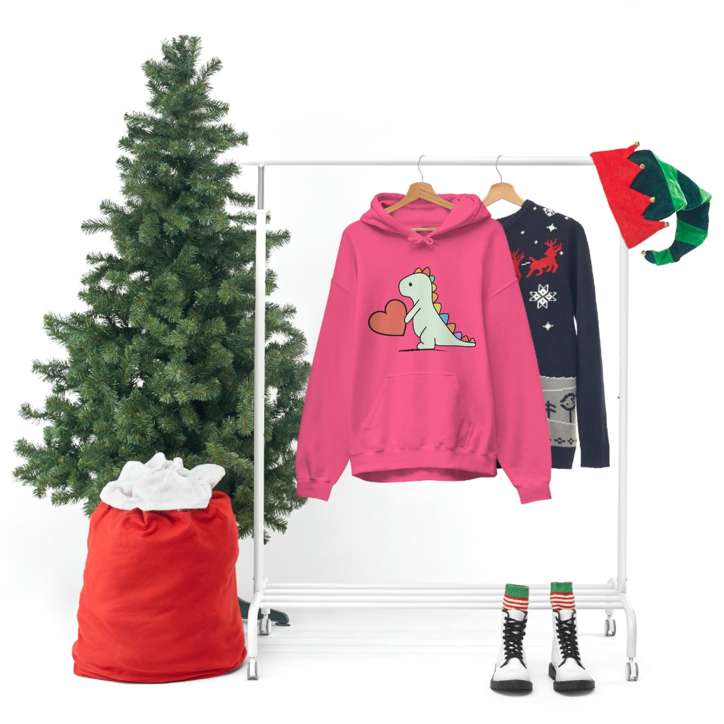 Dinosaur Hoodie, Rainbow Dinosaur,