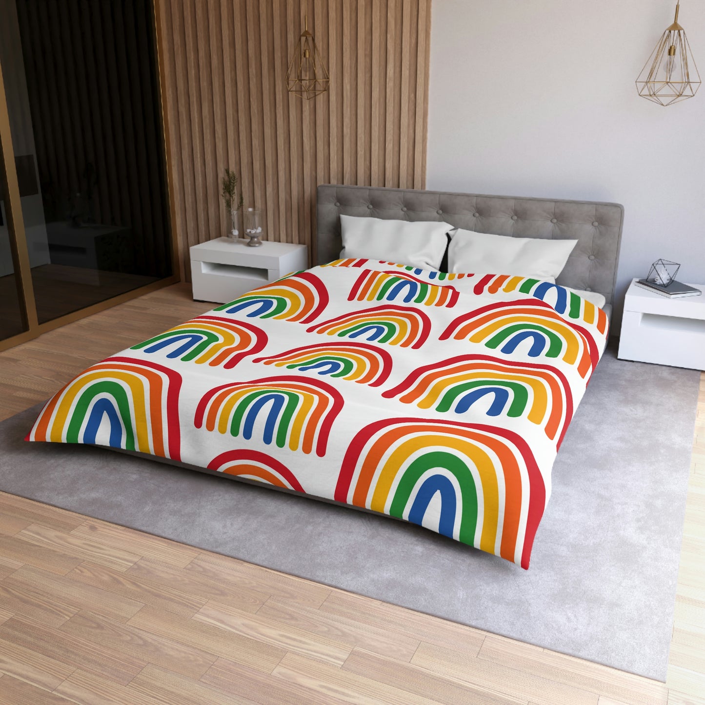 Rainbow Duvet, Multiple Rainbow, Rainbow Pattern, Drop Pattern, Duvet Cover