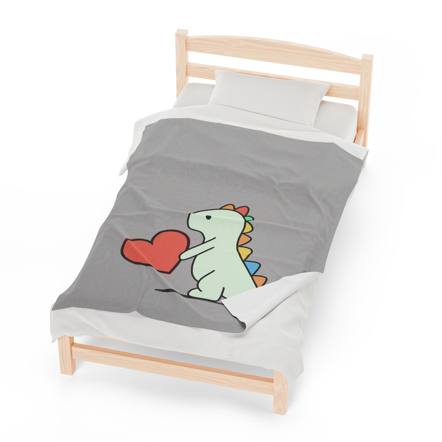 Rainbow Dinosaur, Velveteen Plush Blanket