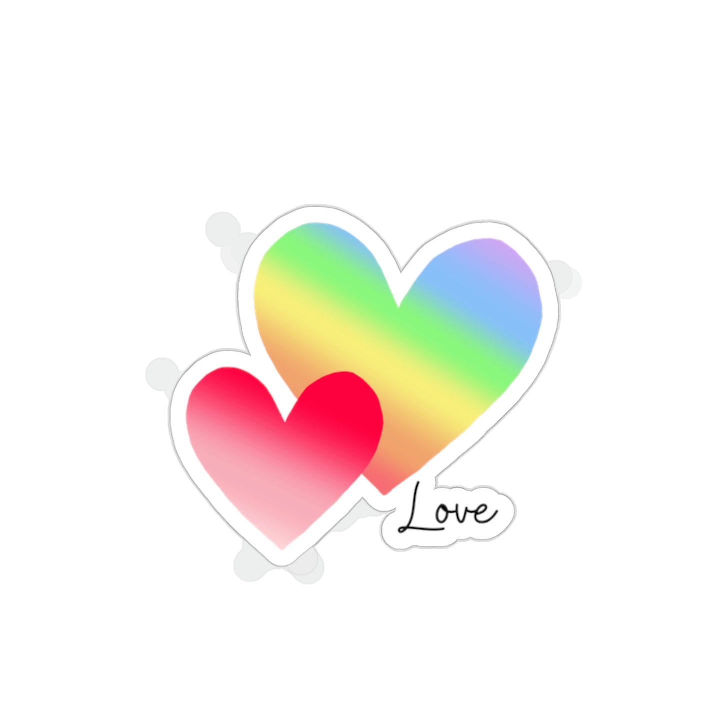 Love, Hearts, Rainbow Hearts, gift, Valentines gift Die-Cut Stickers
