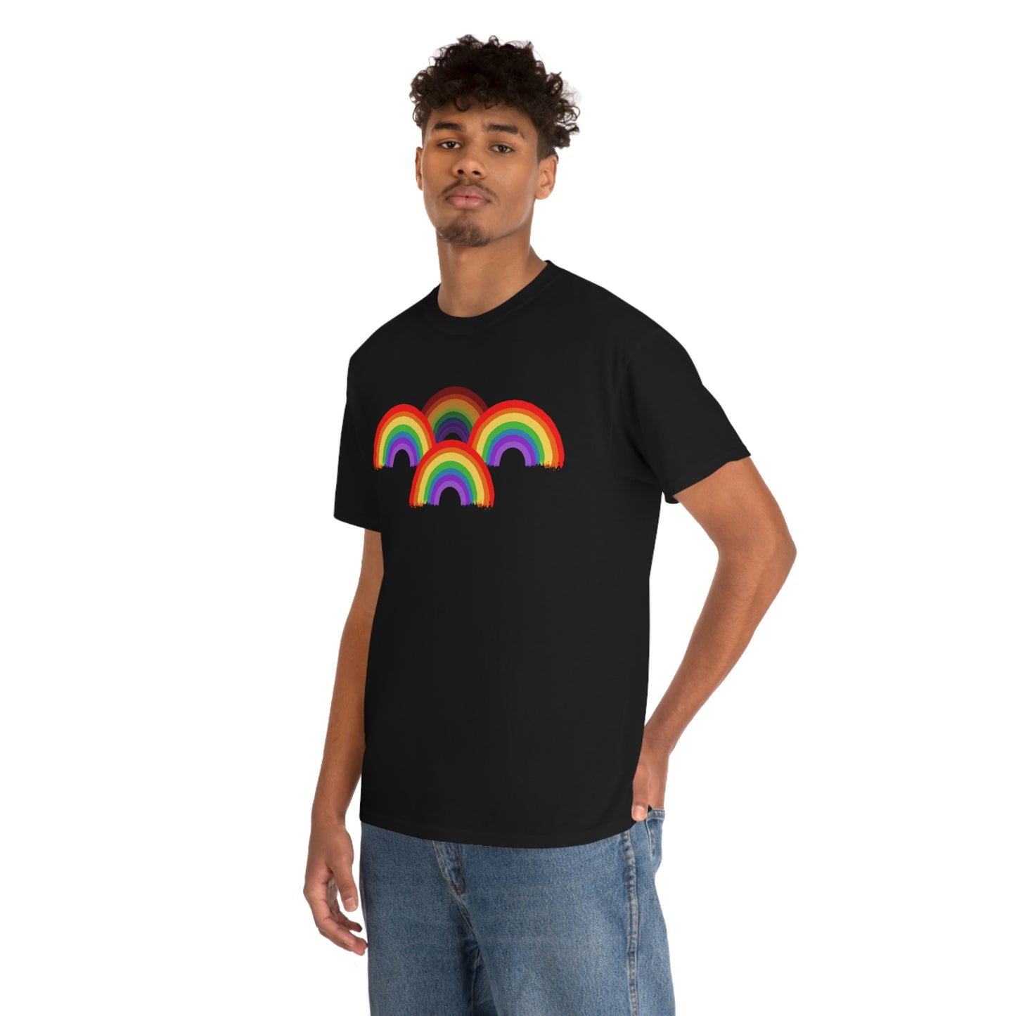 Rainbow Tee, Multiple Rainbows, Unisex Tee, Pride