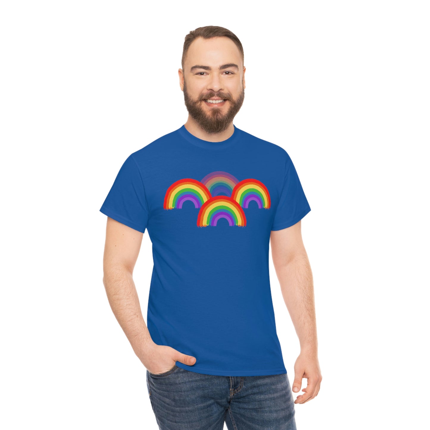 Rainbow Tee, Multiple Rainbows, Unisex Tee, Pride