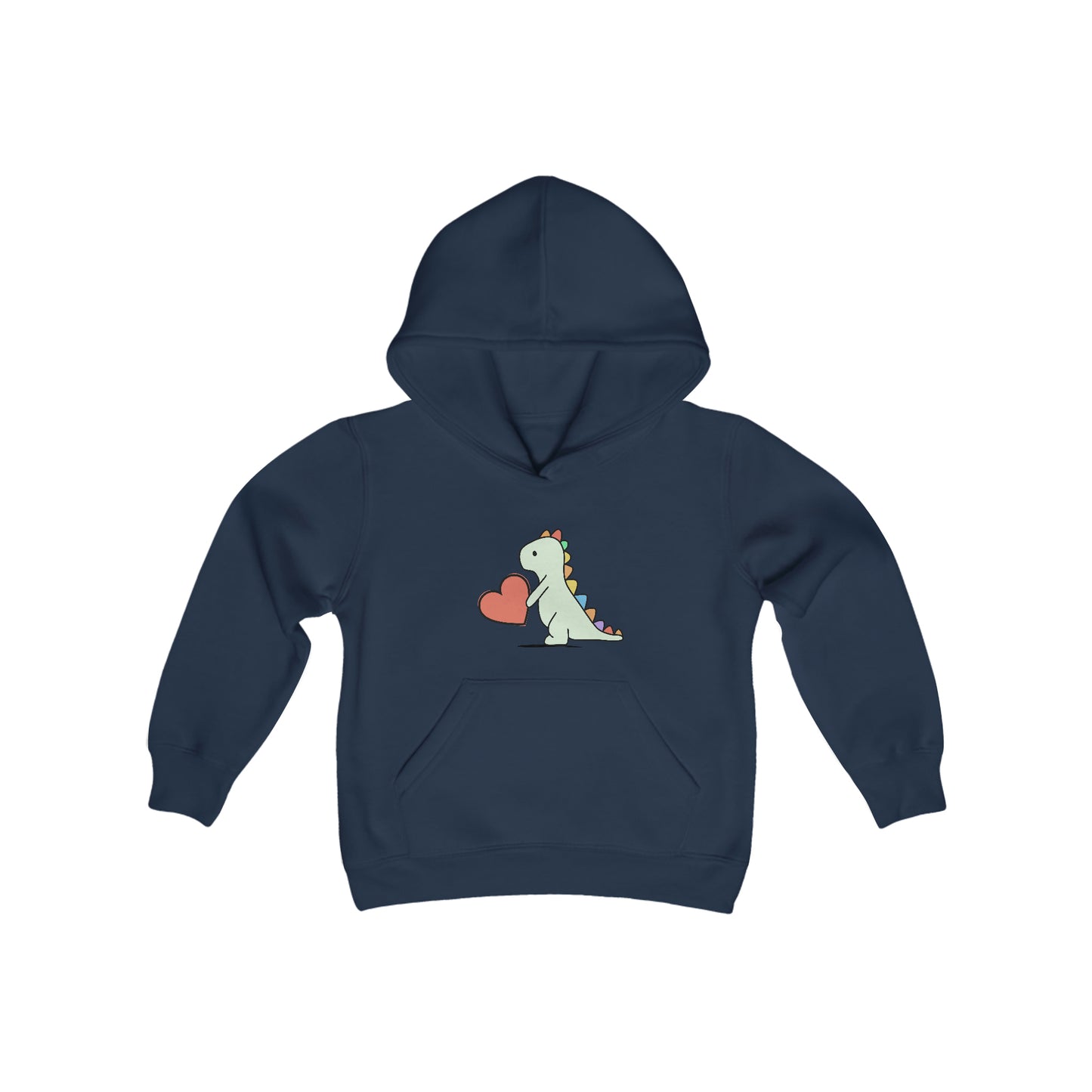 Dinosaur, Rainbow Dinosaur, Youth Hooded Sweatshirt, Valentines, Family Shirts