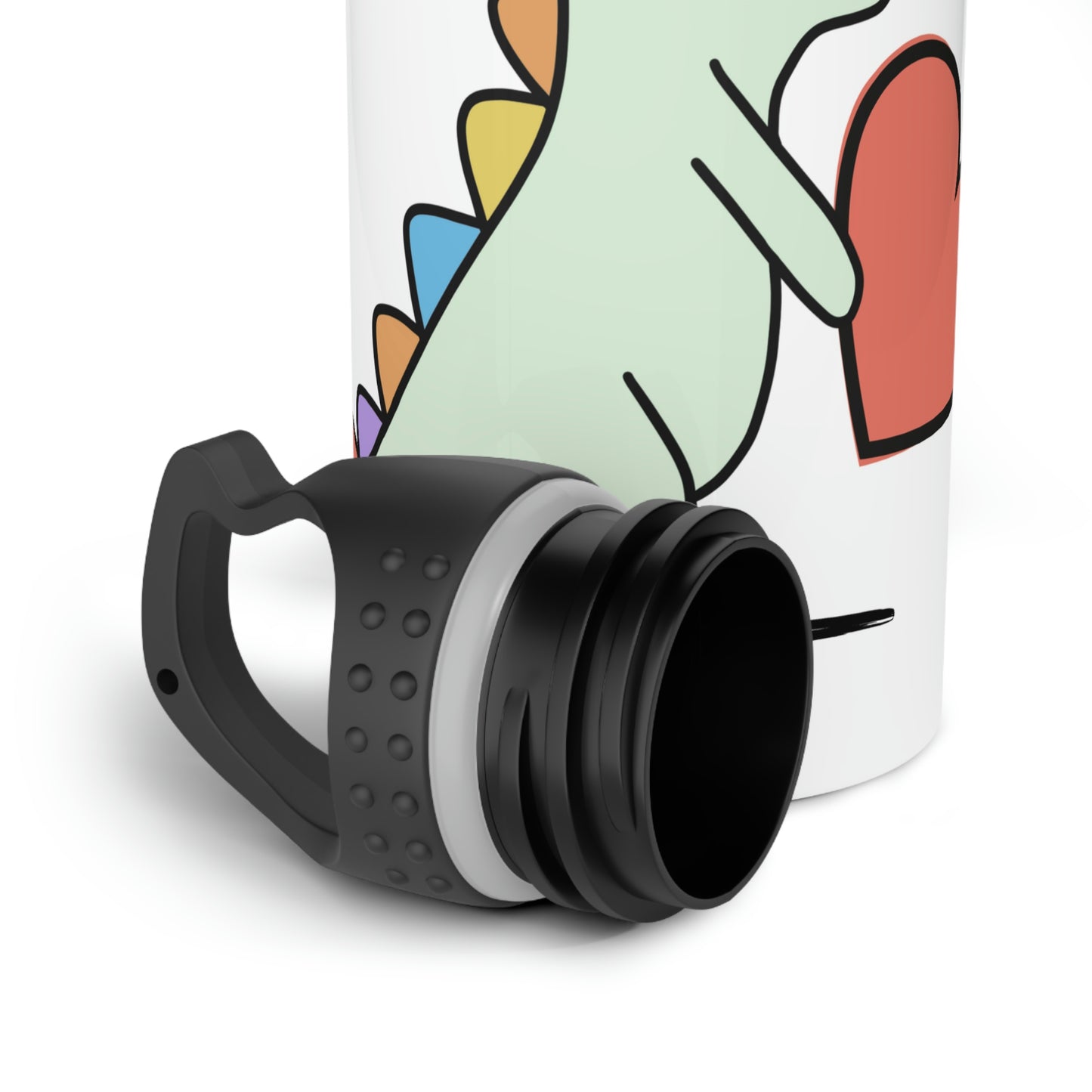 Dinosaur, Rainbow- Stainless Steel Water Bottle