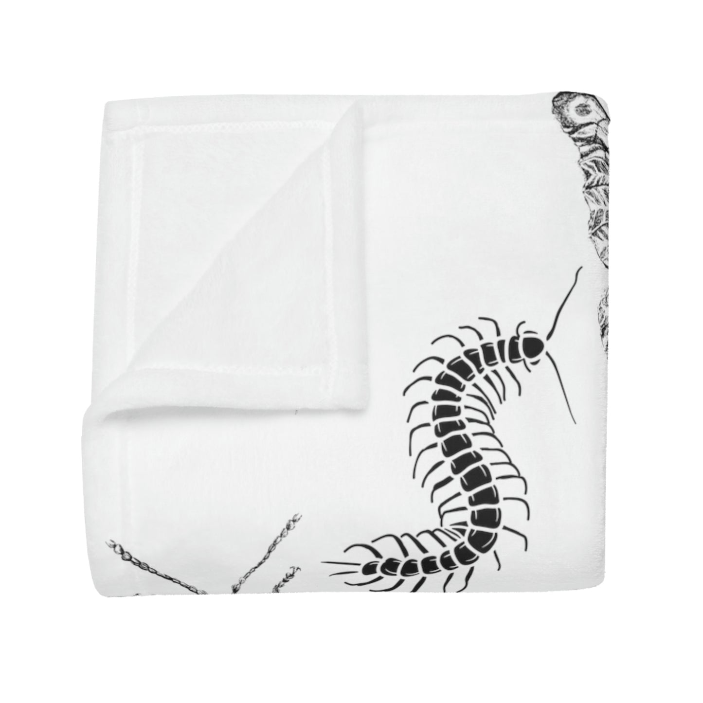 Insects, Bugs, Black and white-Plush Fleece Blanket