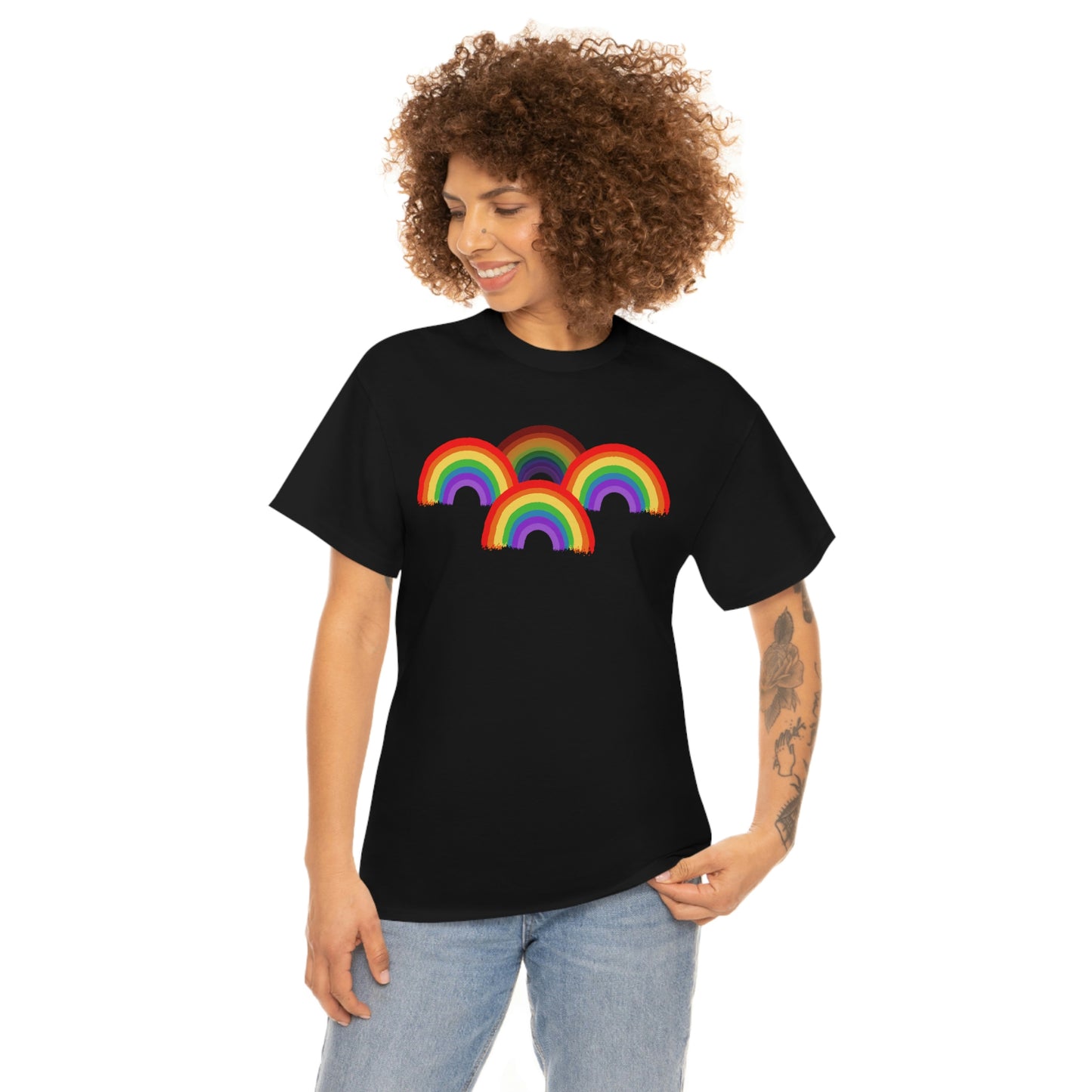 Rainbow Tee, Multiple Rainbows, Unisex Tee, Pride