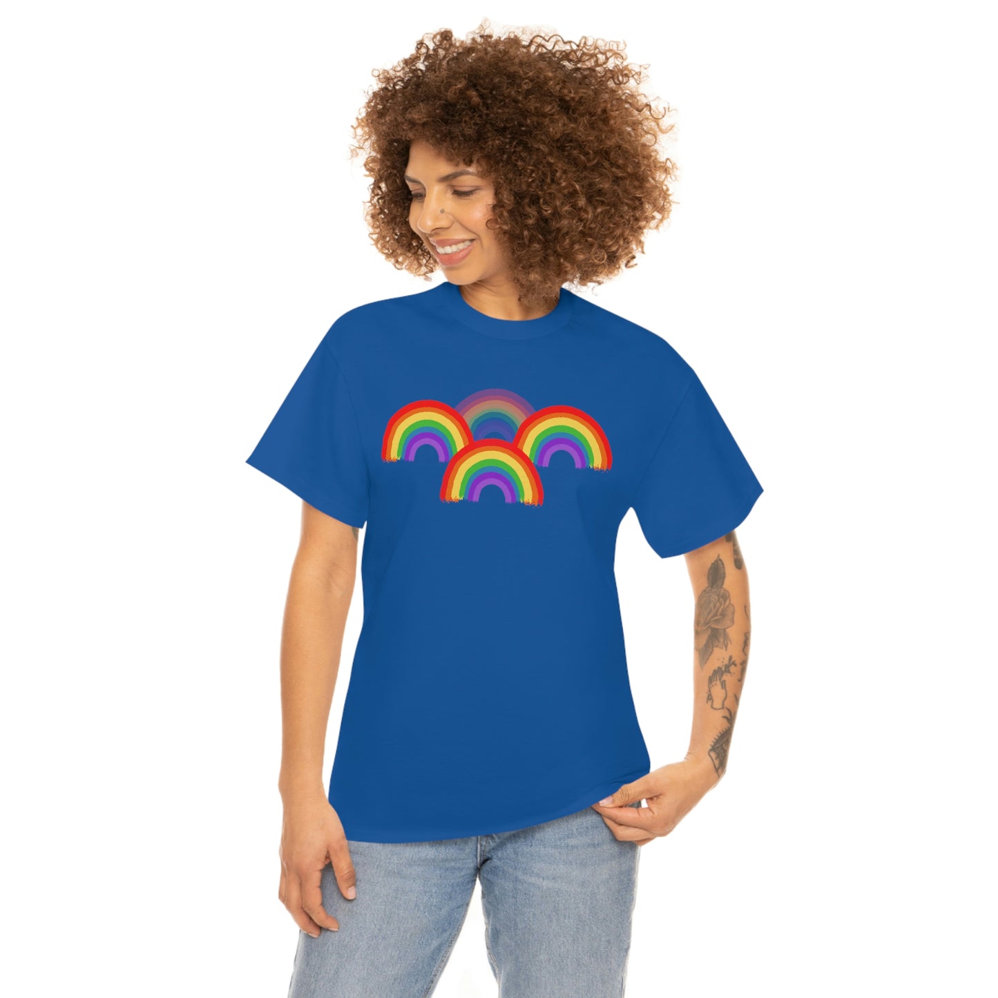 Rainbow Tee, Multiple Rainbows, Unisex Tee, Pride
