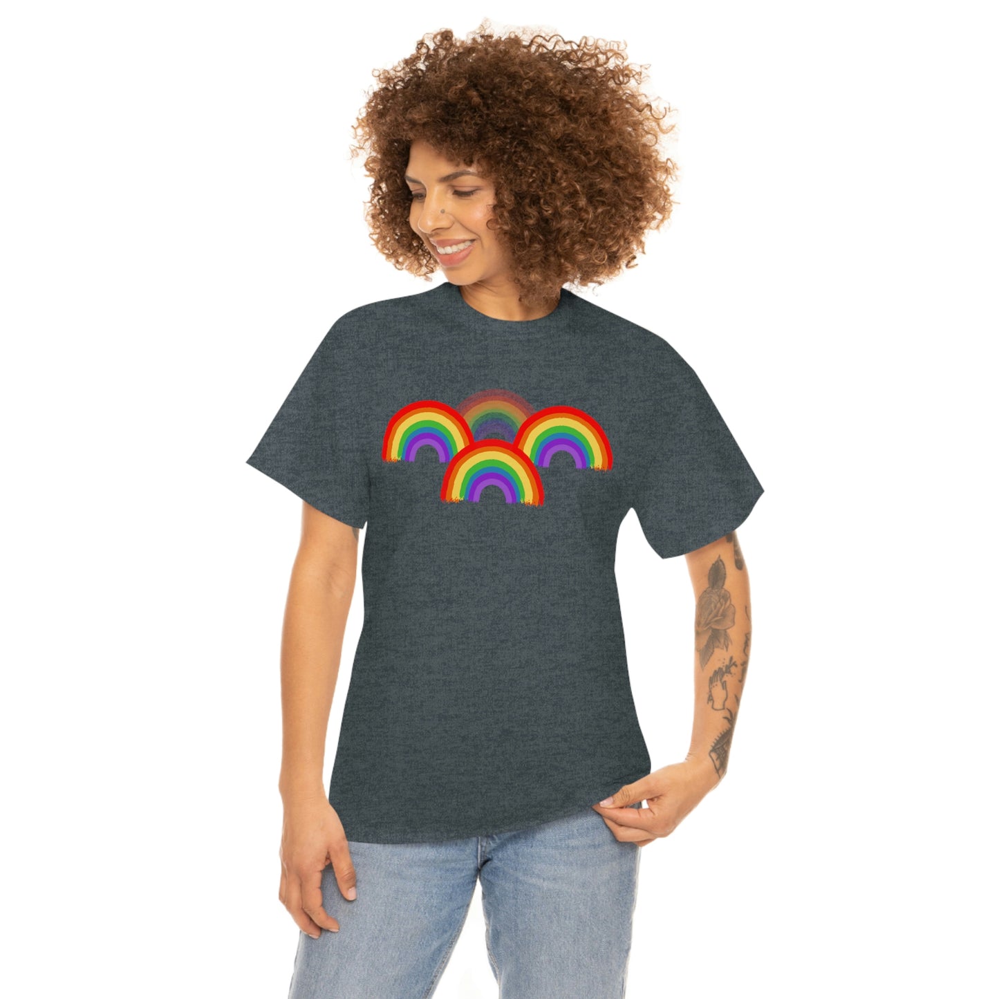 Rainbow Tee, Multiple Rainbows, Unisex Tee, Pride