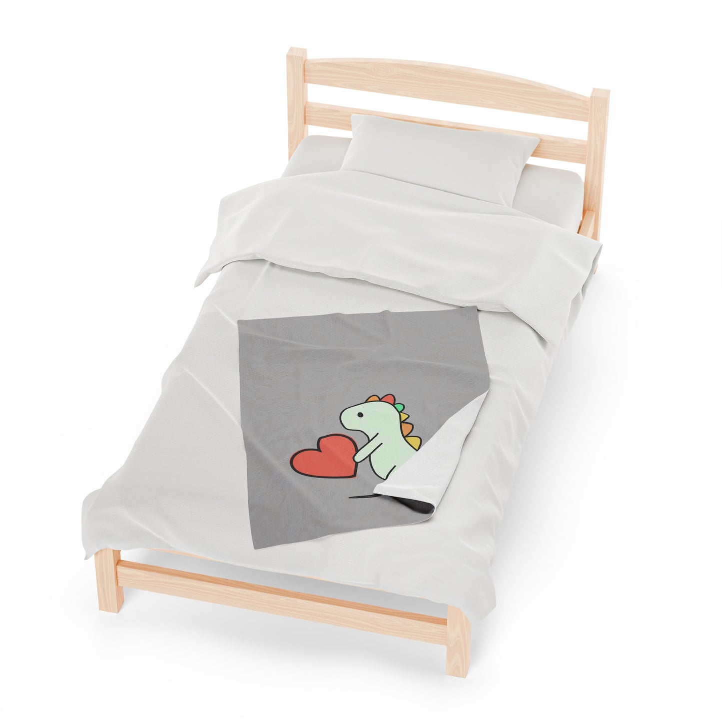 Rainbow Dinosaur, Velveteen Plush Blanket