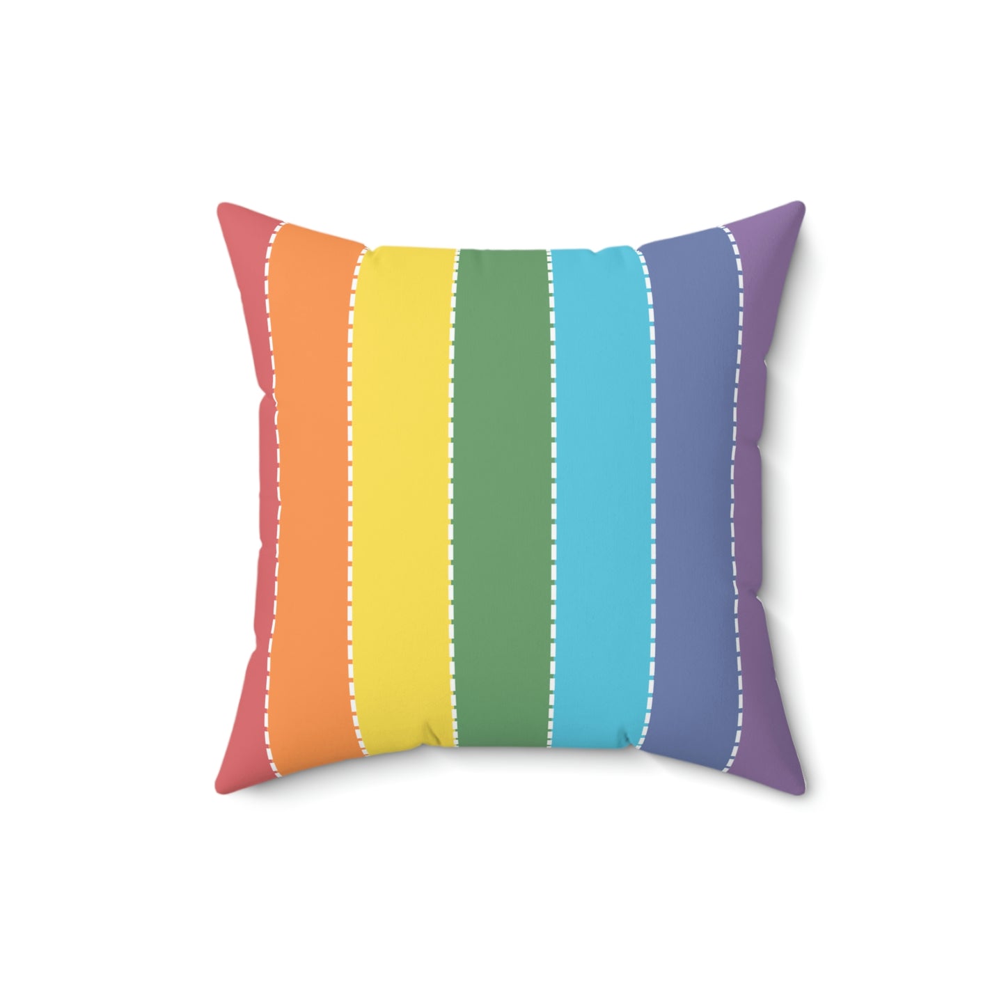 Rainbow Stripes, two sided, square pillow