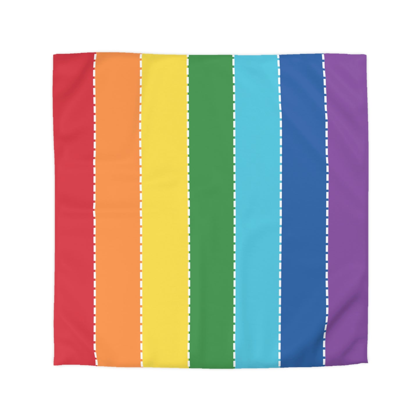 Rainbow Stripes, Full length Stripes- Microfiber Duvet Cover-