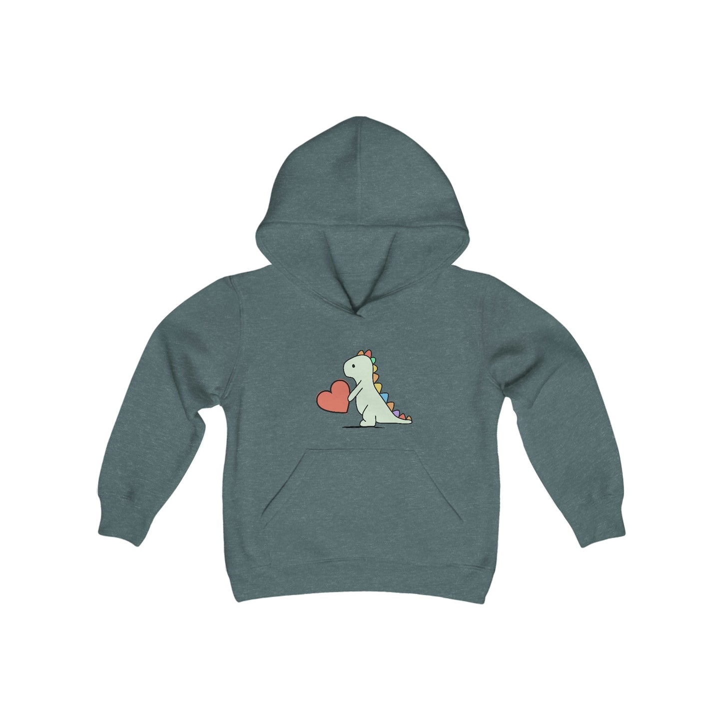 Dinosaur, Rainbow Dinosaur, Youth Hooded Sweatshirt, Valentines, Family Shirts