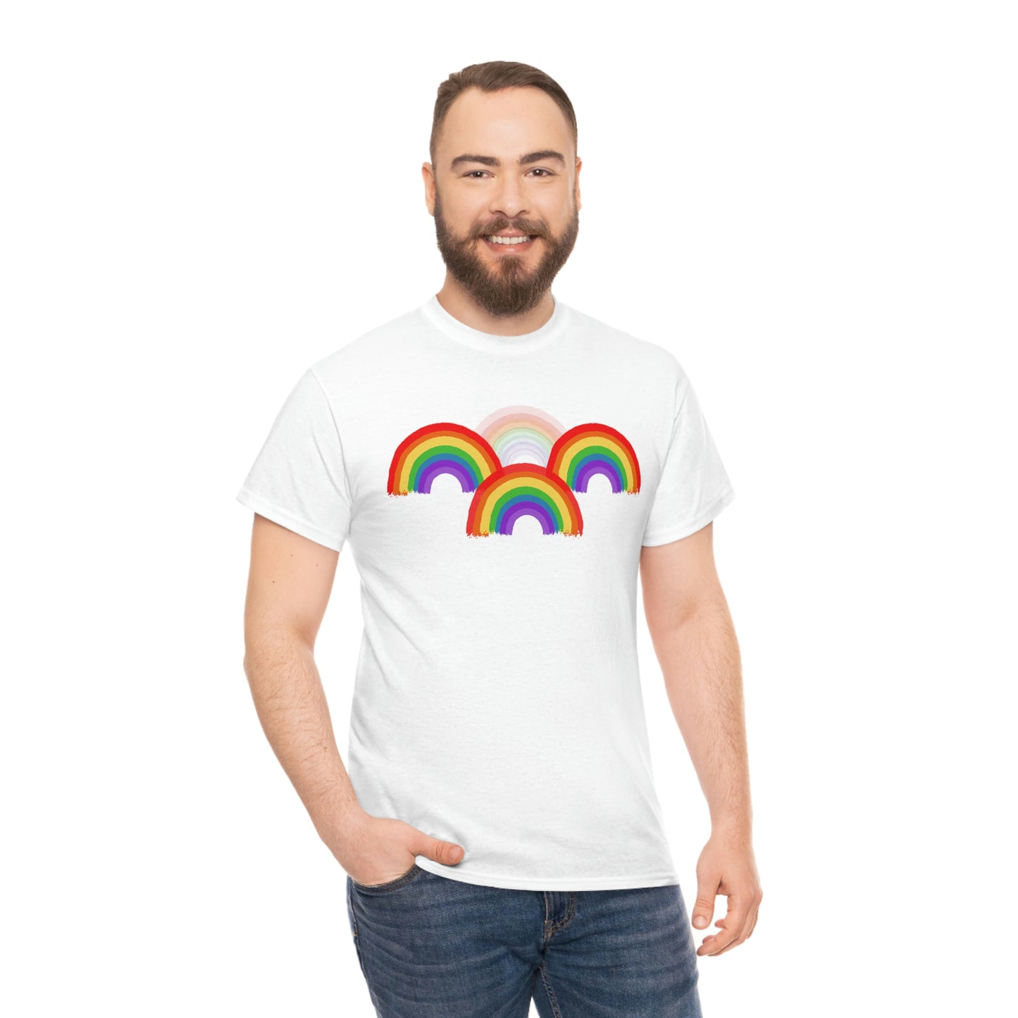 Rainbow Tee, Multiple Rainbows, Unisex Tee, Pride