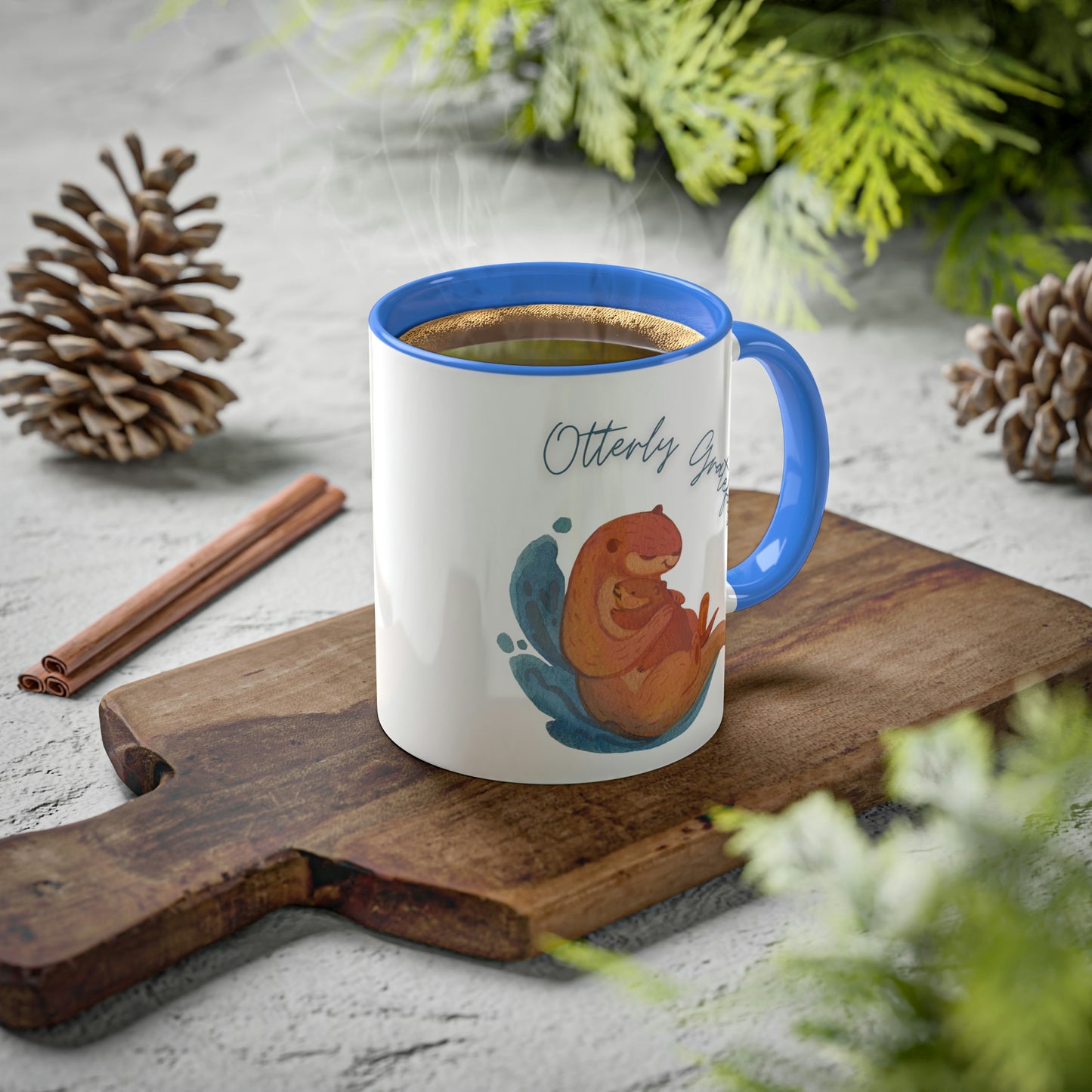 Otterly Grateful, Otter and baby, mom gift, dad gift, caregiver gift, color options Mug