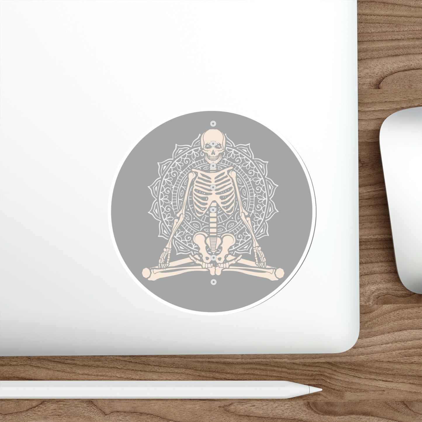 Skeleton,yoga, rest in piece, yoga skeleton, Die-Cut Stickers, Multiple sizes