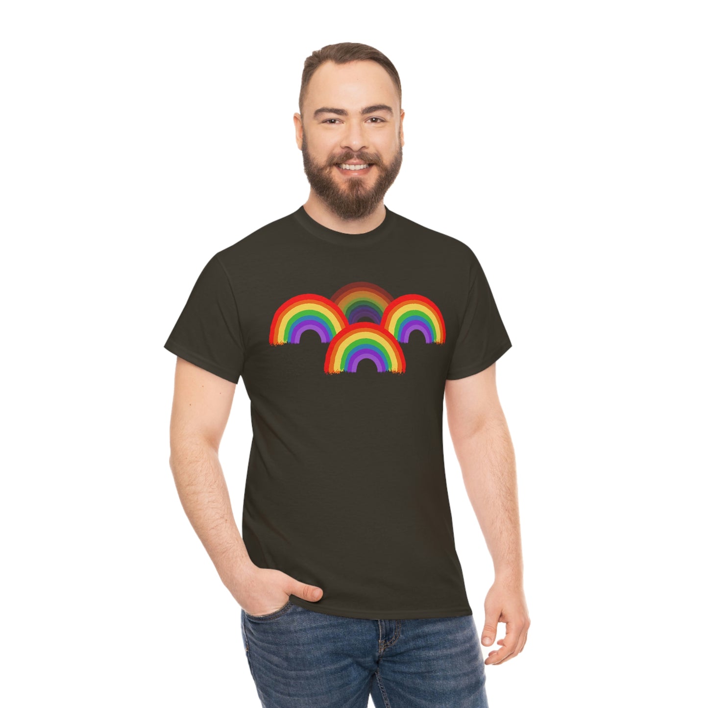 Rainbow Tee, Multiple Rainbows, Unisex Tee, Pride