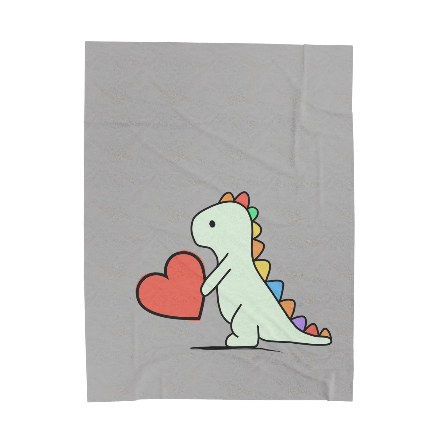 Rainbow Dinosaur, Velveteen Plush Blanket