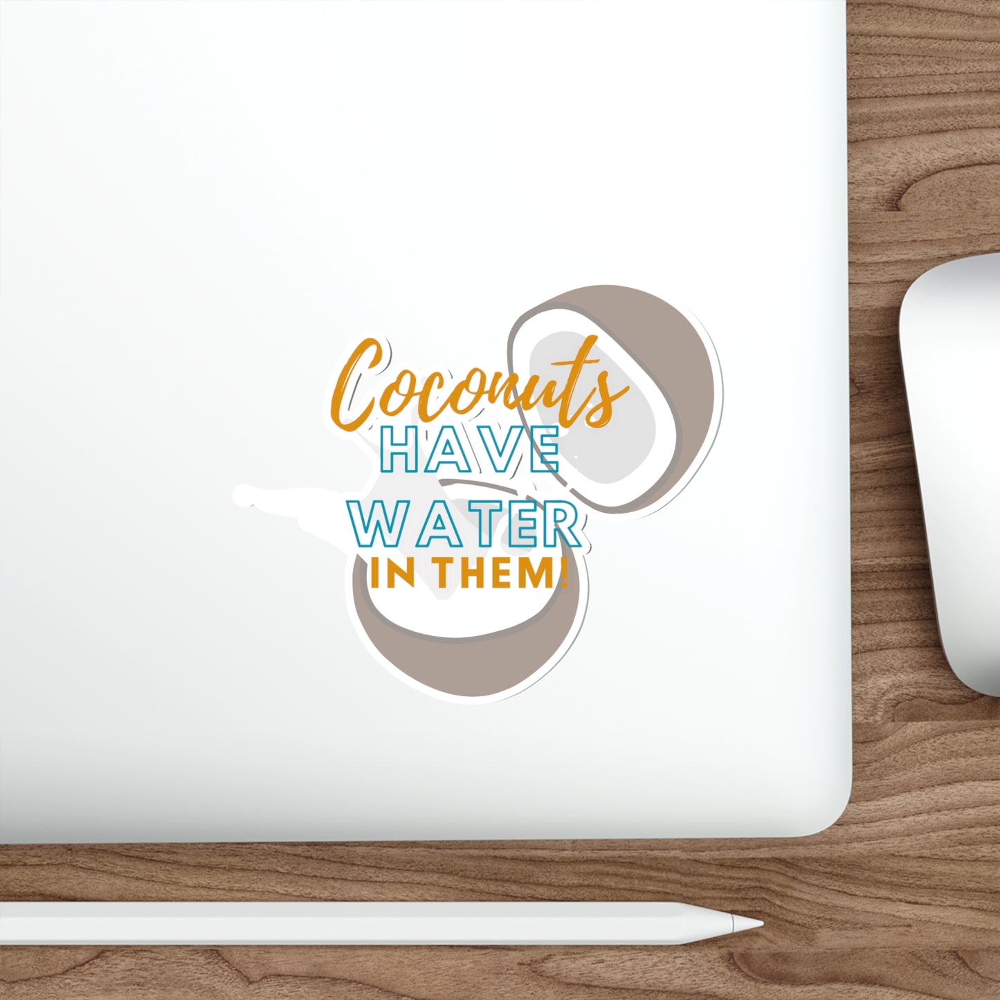 Bluey Quote, Coconuts have Water in Them. Die-Cut Stickers