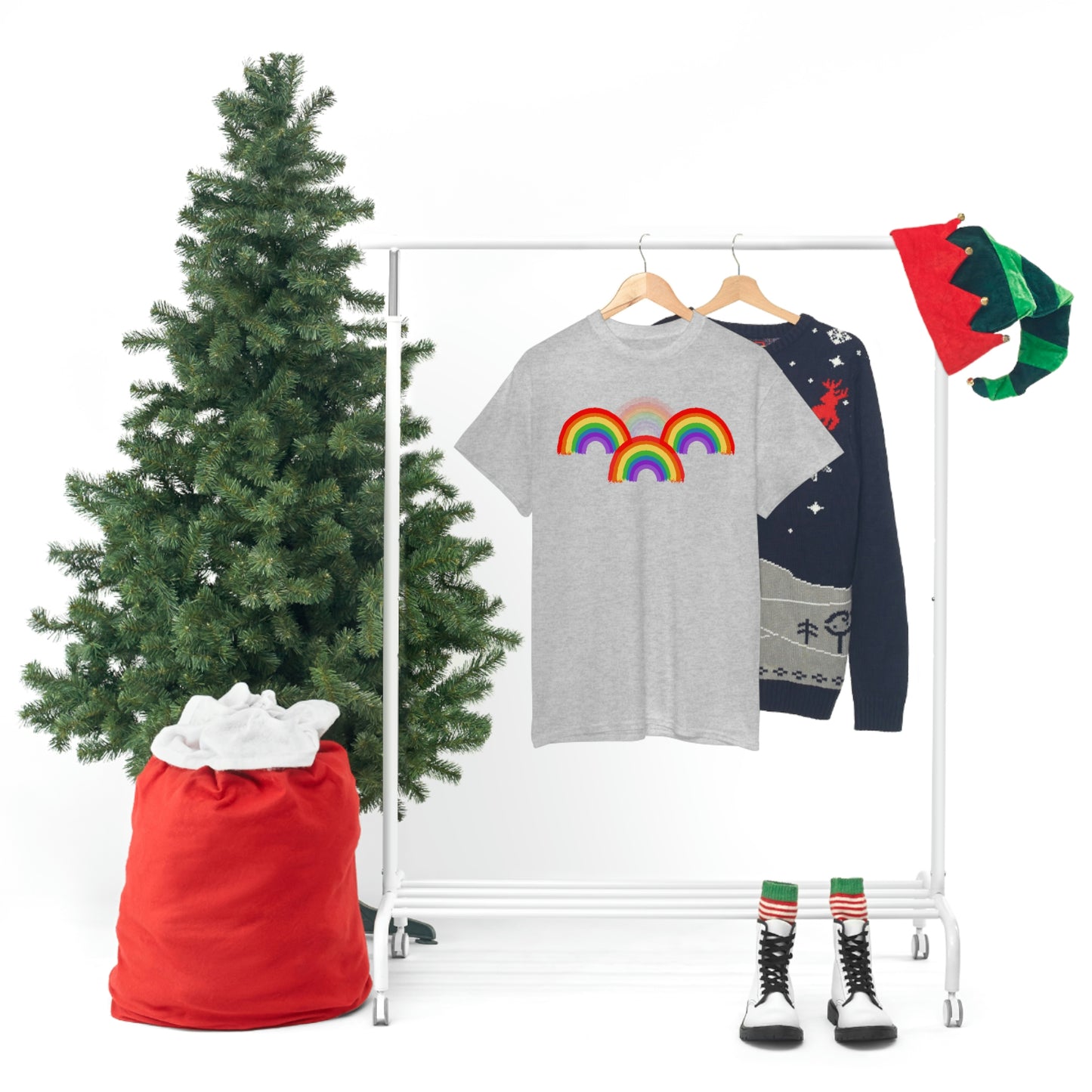 Rainbow Tee, Multiple Rainbows, Unisex Tee, Pride