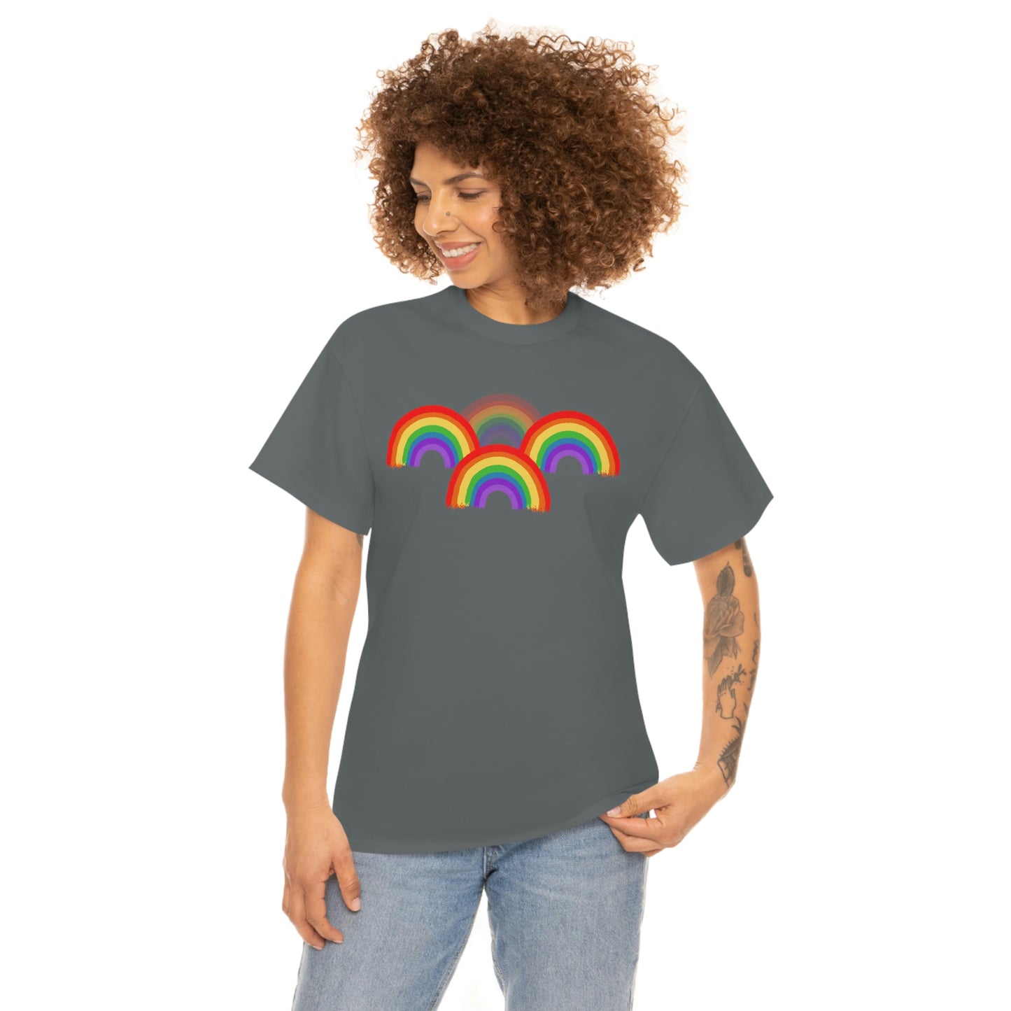Rainbow Tee, Multiple Rainbows, Unisex Tee, Pride