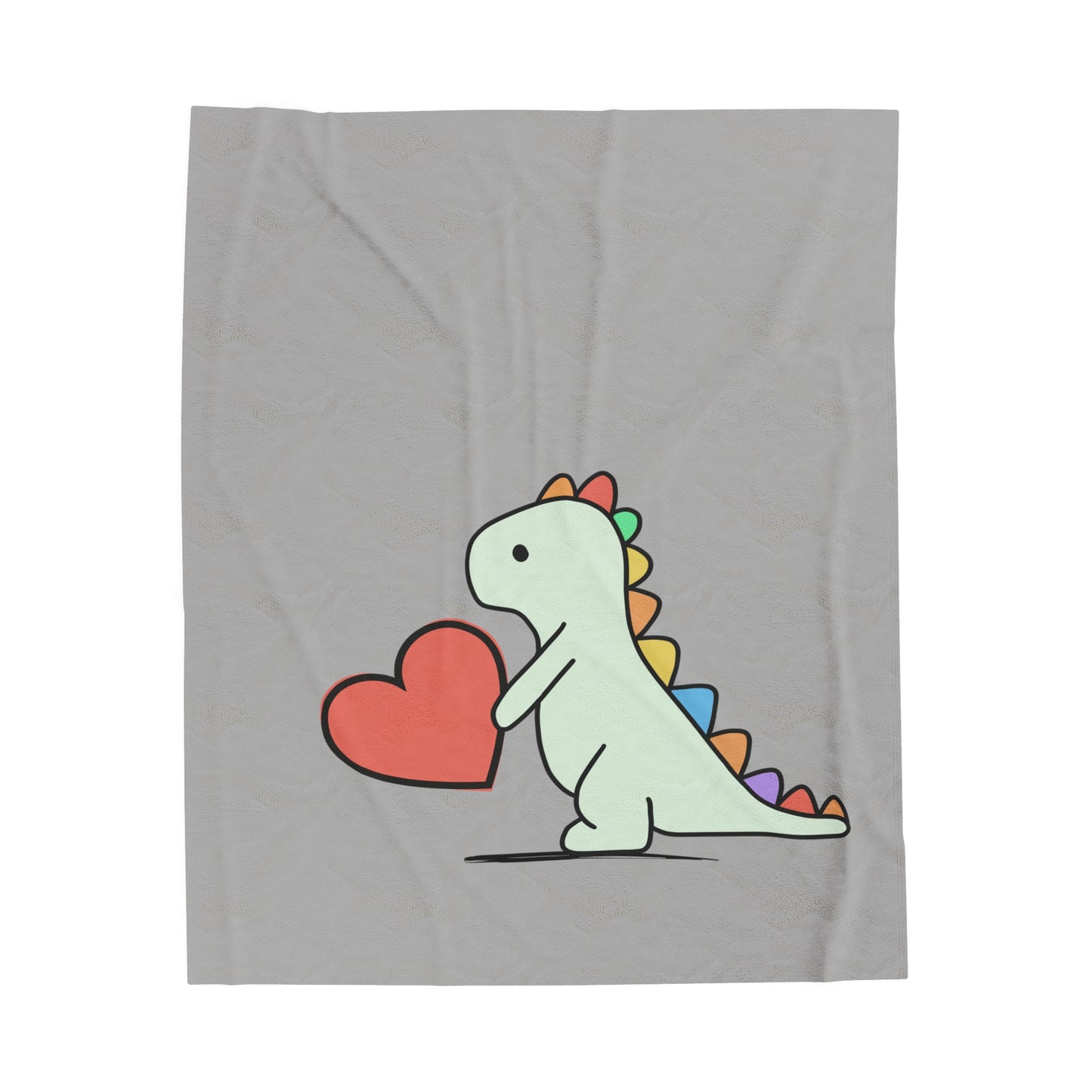 Rainbow Dinosaur, Velveteen Plush Blanket