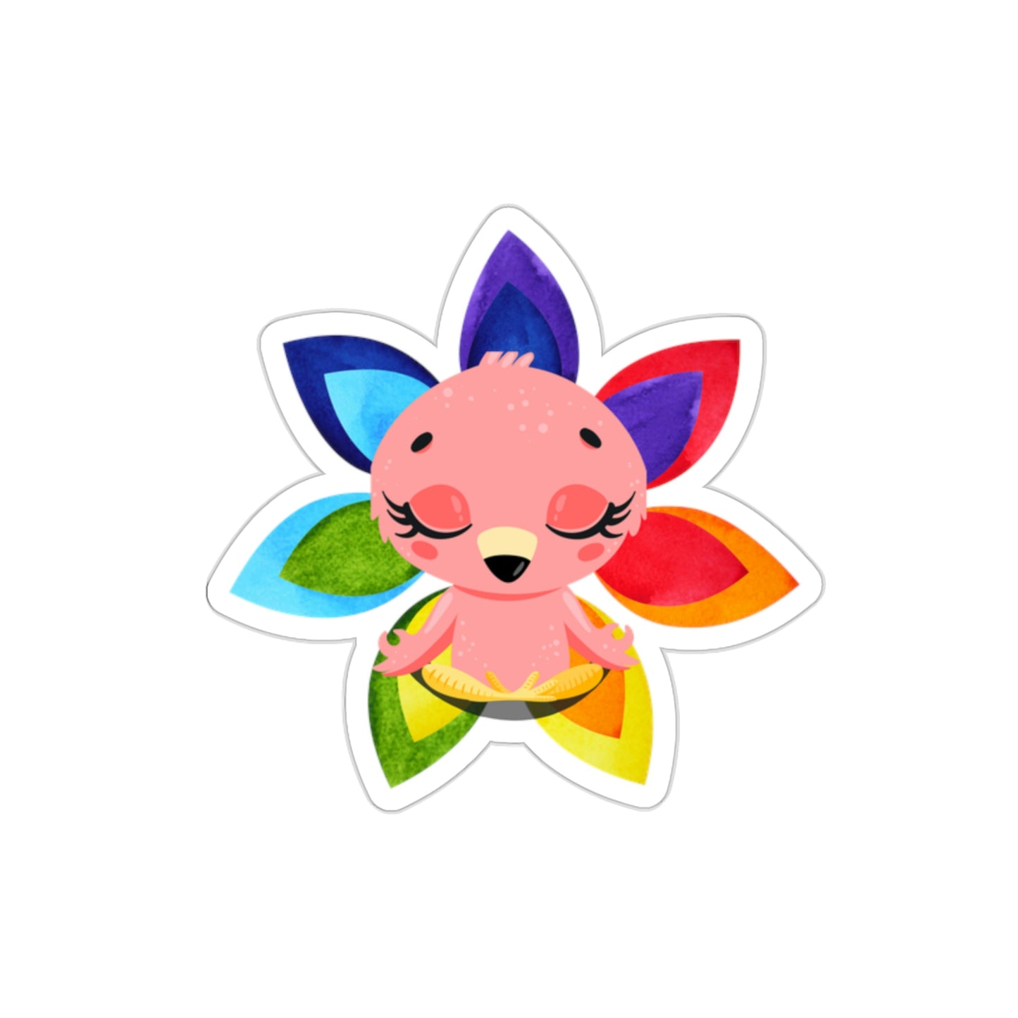 Flamingo, Yoga, Meditation, Chakras, Rainbow, Die-Cut Stickers, Multiple sizes
