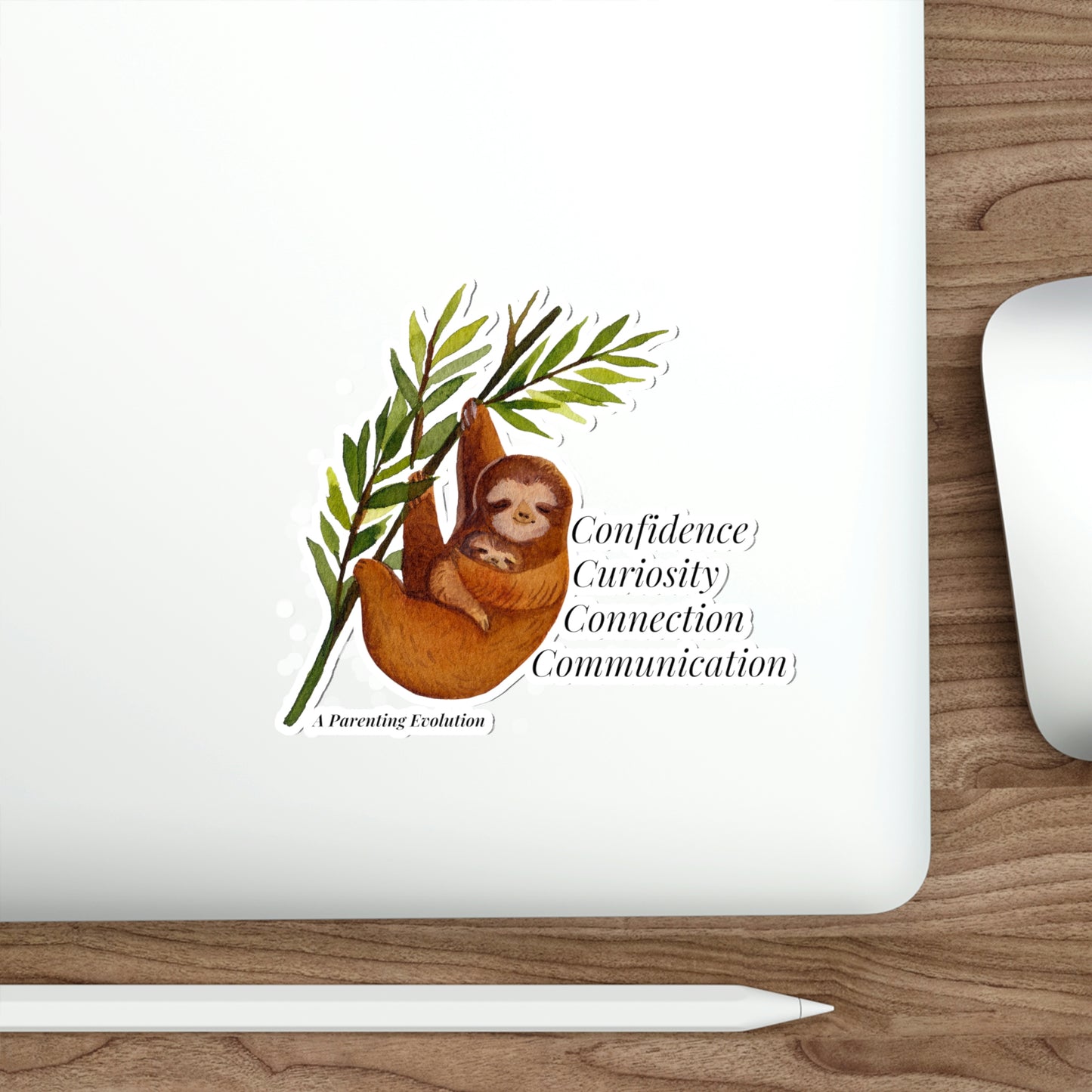 Sloth, Parenting, Parenting Evolution, Parent Gift, Mom Gift, Dad Gift, Die-Cut Stickers