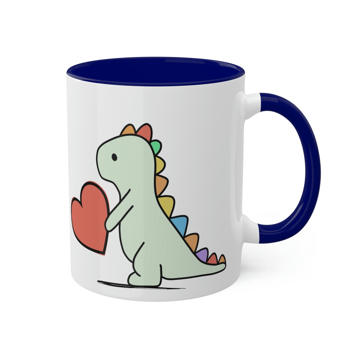 Rainbow Dinosaur, Rainbow Dino, Valentine, Multiple options, Colorful Mugs, 11oz