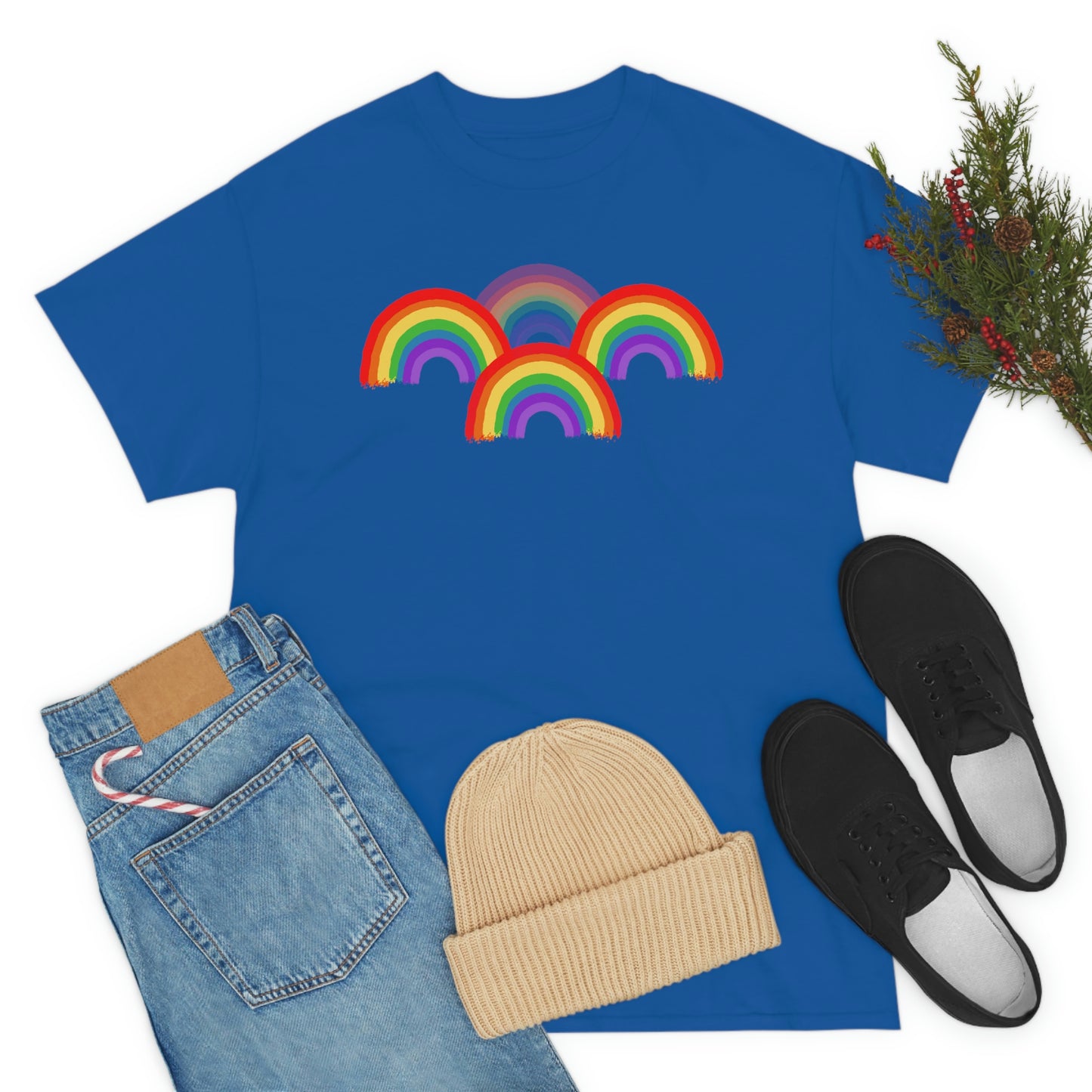 Rainbow Tee, Multiple Rainbows, Unisex Tee, Pride
