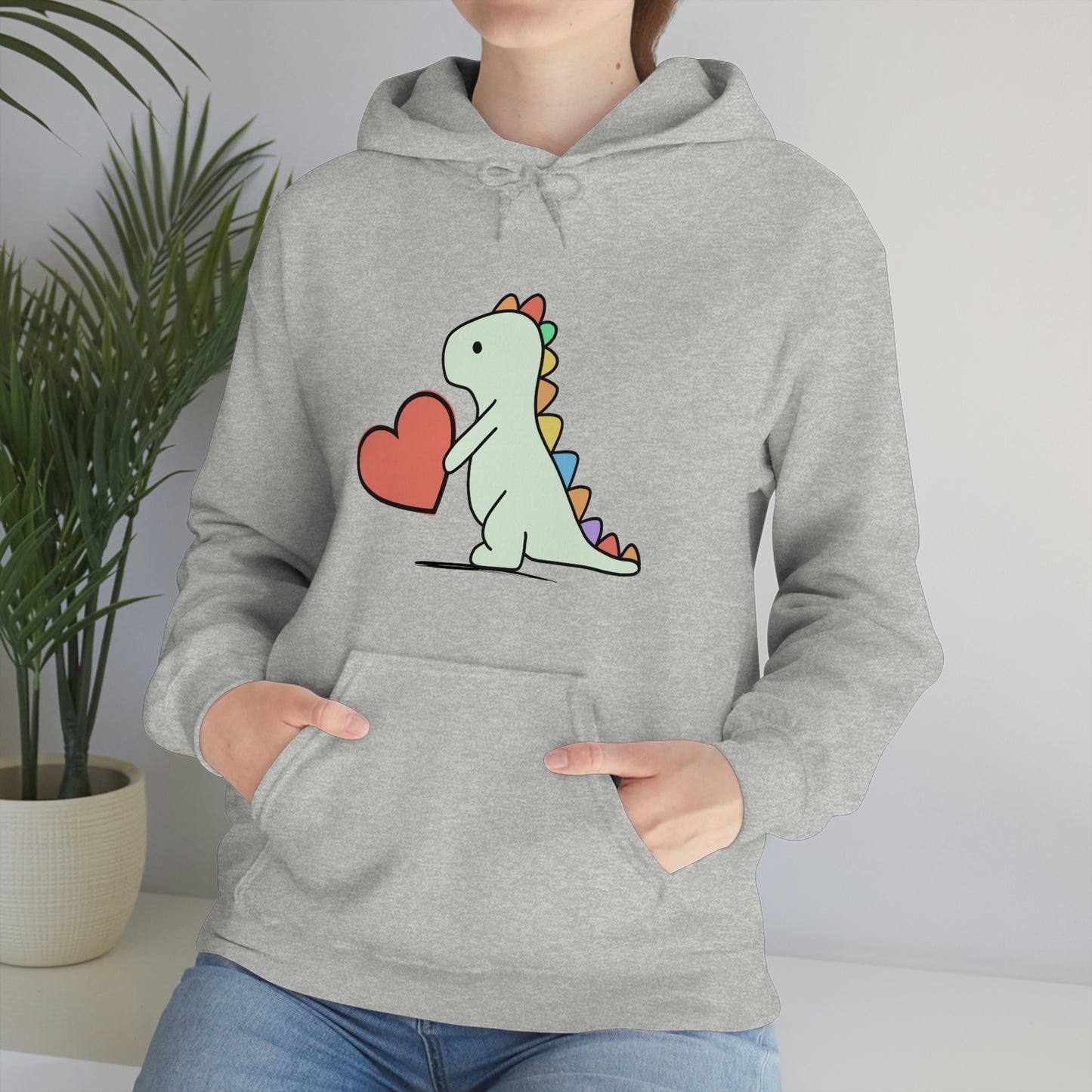 Dinosaur Hoodie, Rainbow Dinosaur,