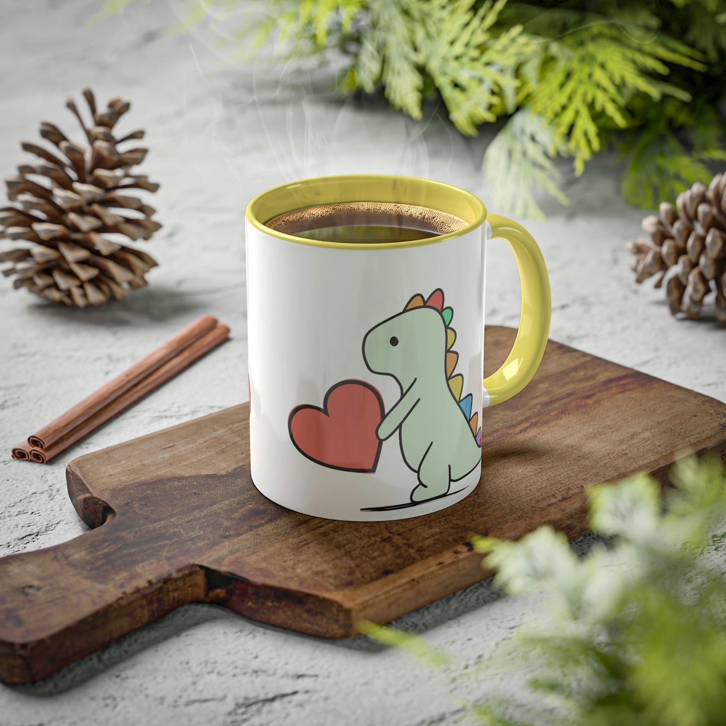 Rainbow Dinosaur, Rainbow Dino, Valentine, Multiple options, Colorful Mugs, 11oz