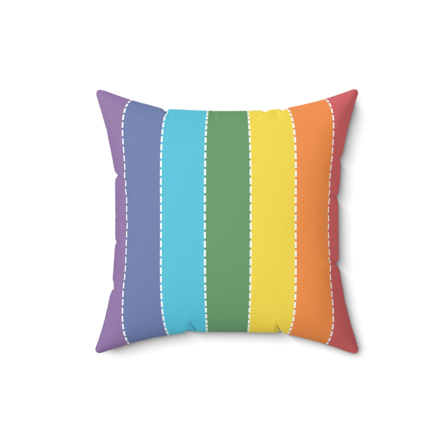 Rainbow Stripes, two sided, square pillow
