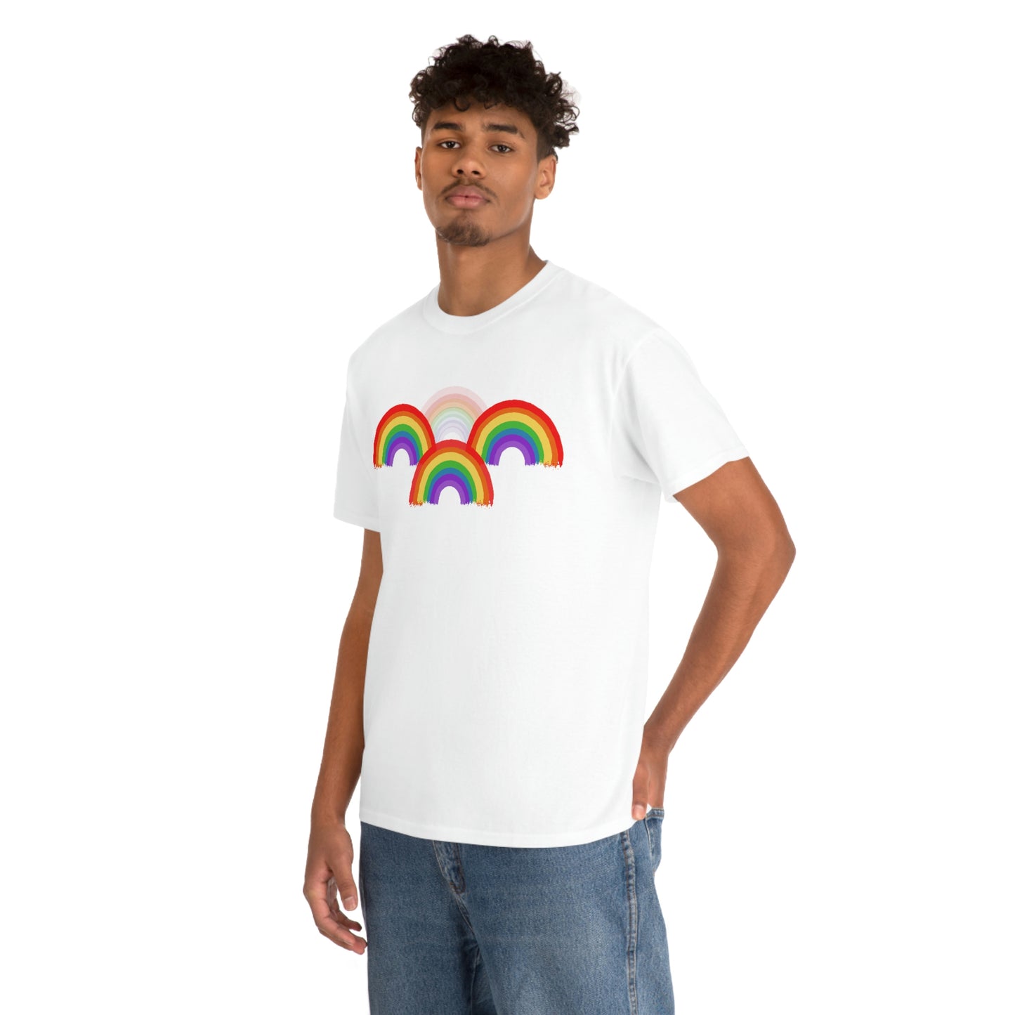Rainbow Tee, Multiple Rainbows, Unisex Tee, Pride