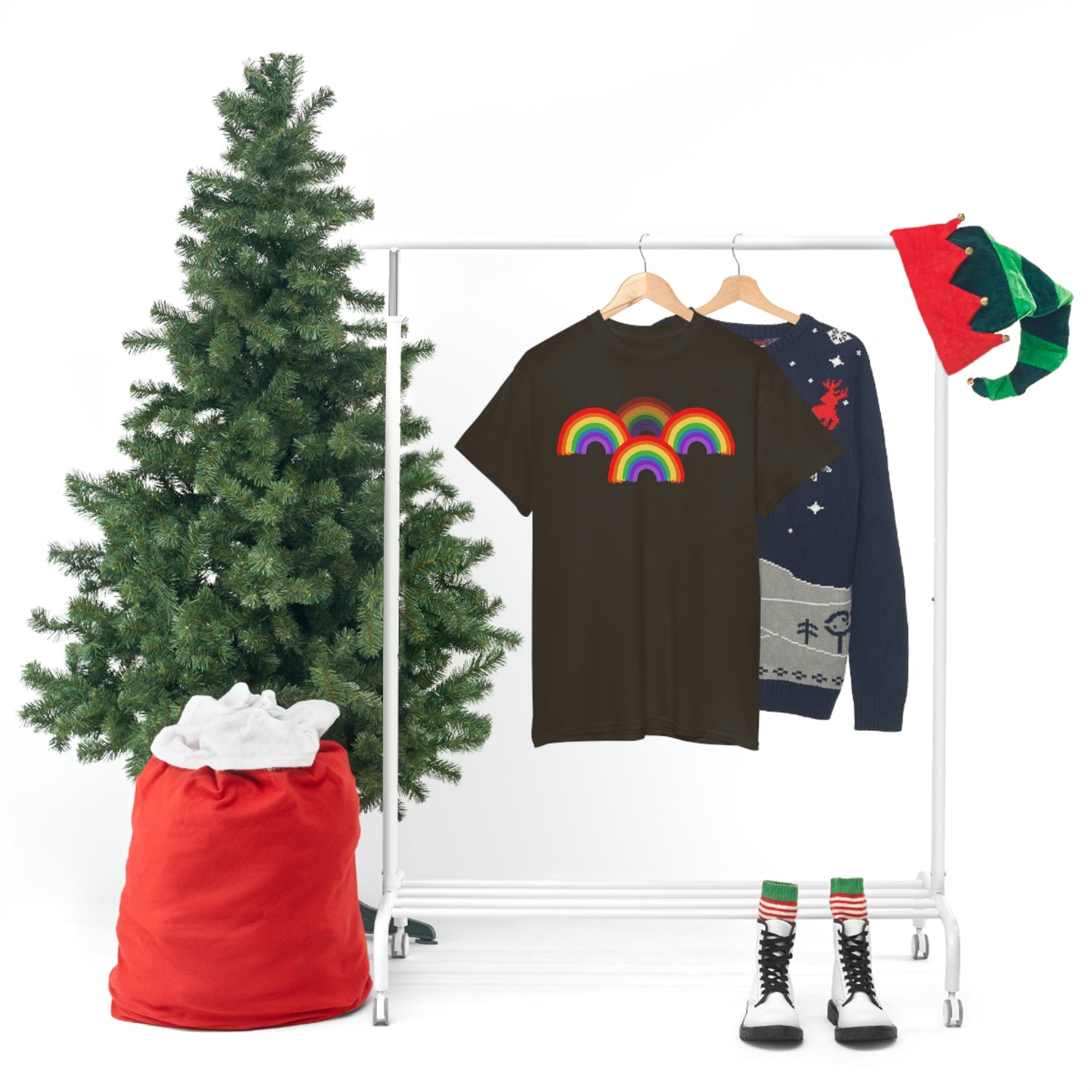 Rainbow Tee, Multiple Rainbows, Unisex Tee, Pride