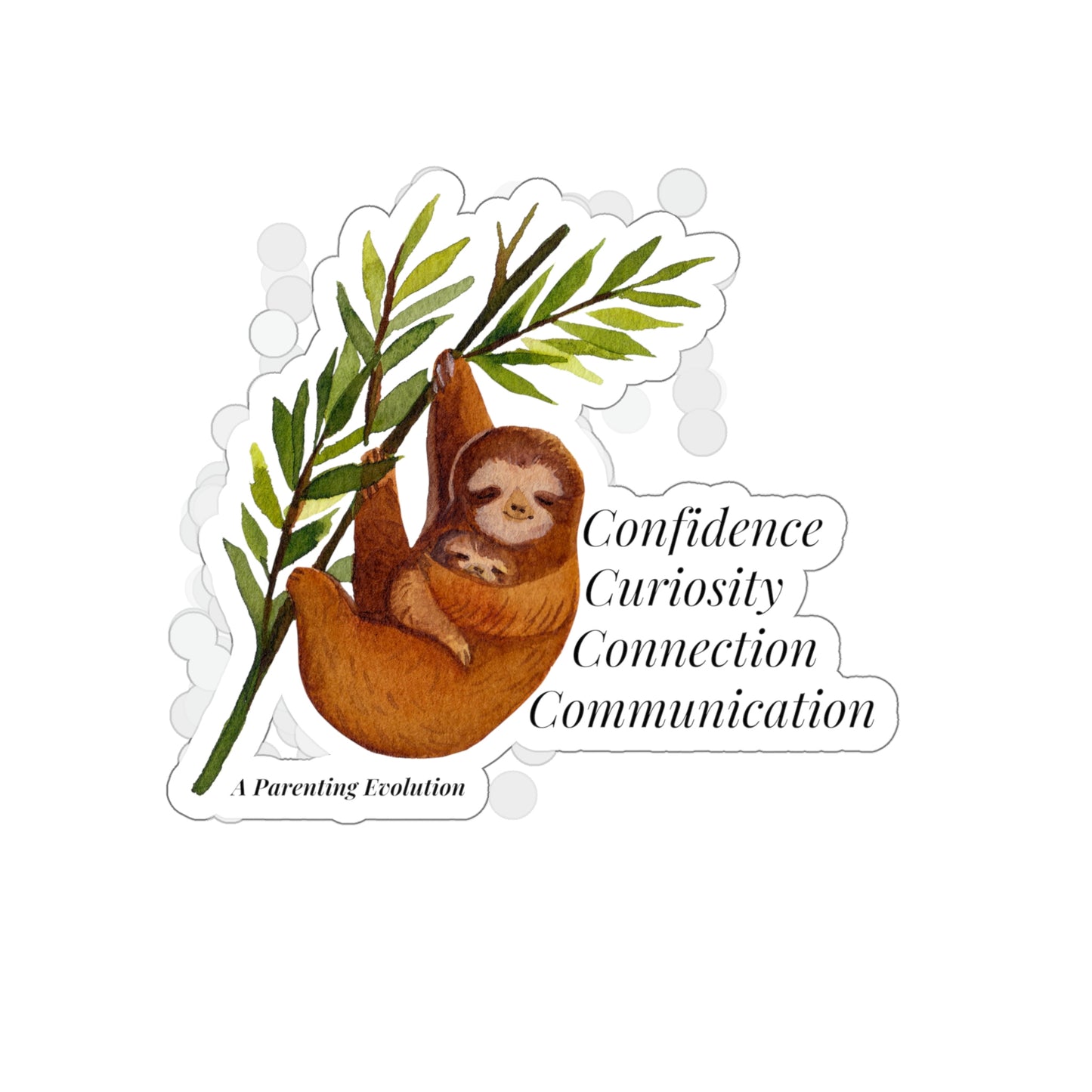 Sloth, Parenting, Parenting Evolution, Parent Gift, Mom Gift, Dad Gift, Die-Cut Stickers